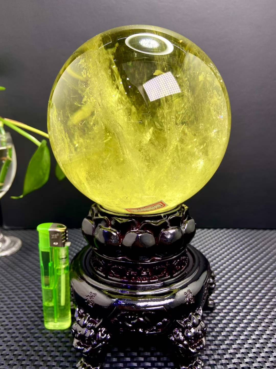 4.5LB Natural Citrine Quartz Sphere Crystal Ball Energy Reiki Healing Gem 115mm