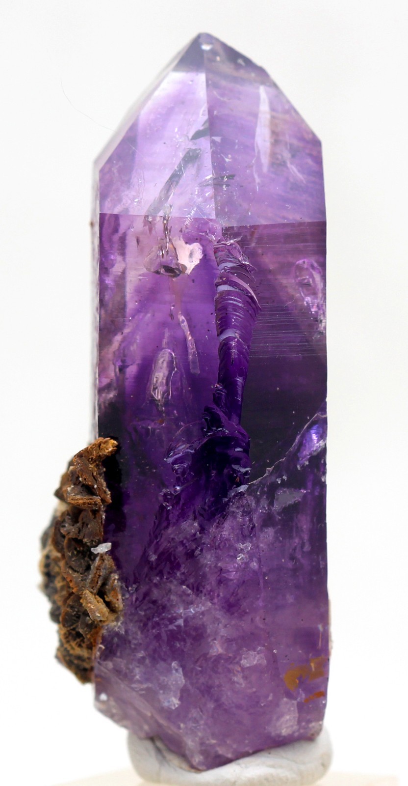 AMETHYST ENHYDRO Natural Crystal Point 2x Moving Water Bubble BRANDBERG Lemurian
