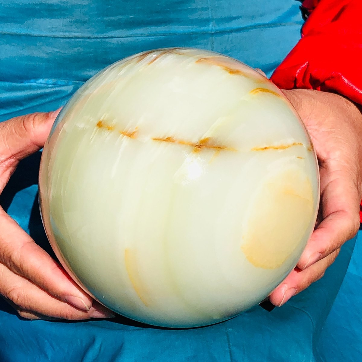 9.17LB Natural Afghan Jade Sphere Polished Crystal Healing Ball Home Reiki