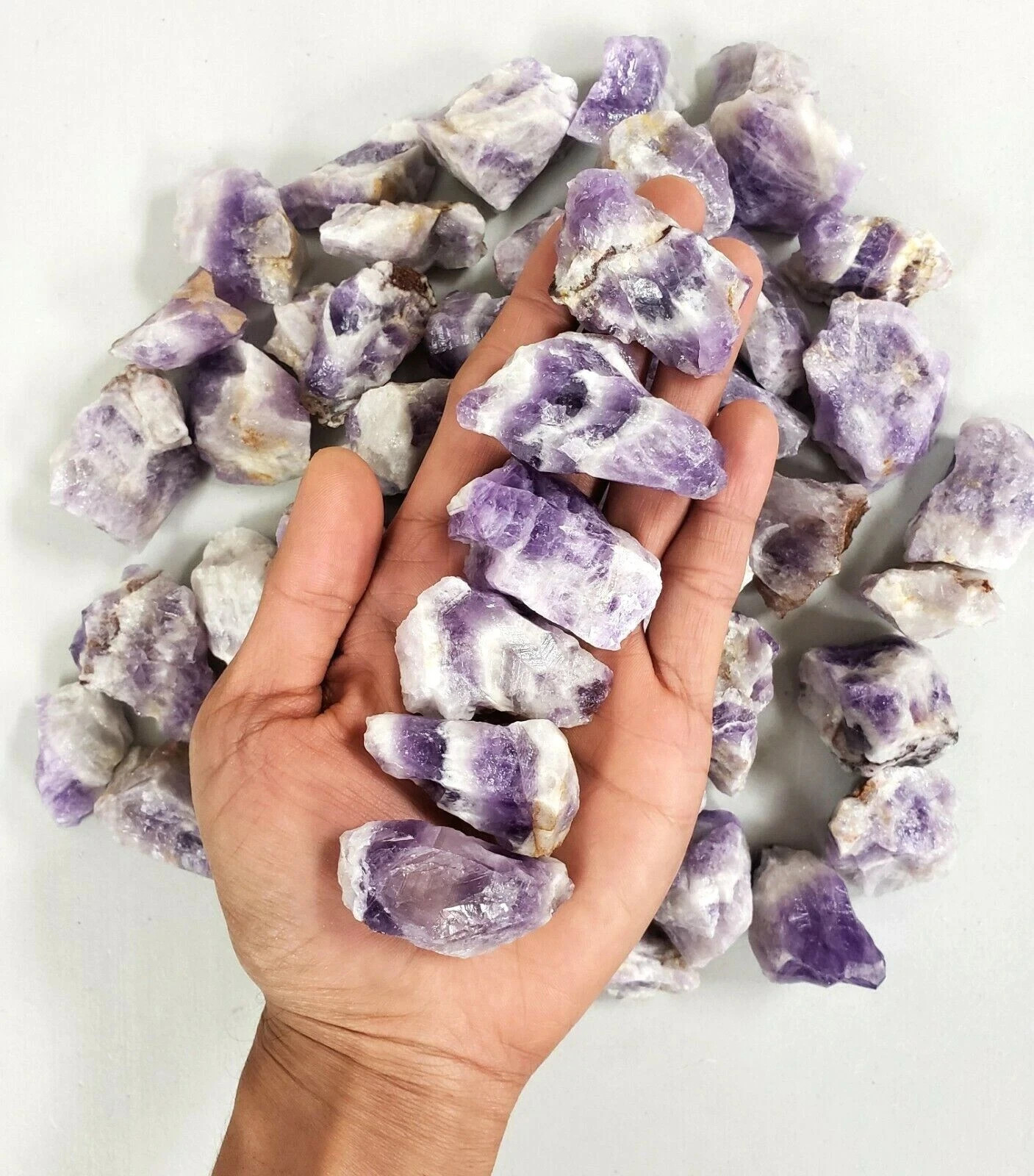 Raw Chevron Amethyst Chunk Natural Healing Crystal Mineral Rock DIY Decoration