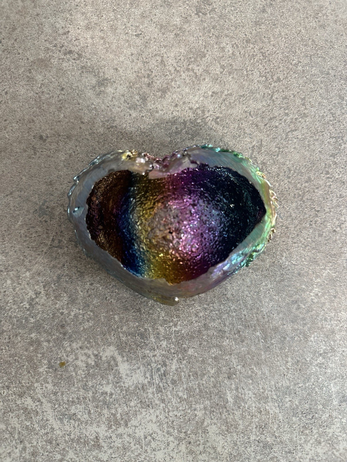 Bismuth Heart-Shaped Rainbow Angel Wings Crystal Mineral Specimen 14.4g