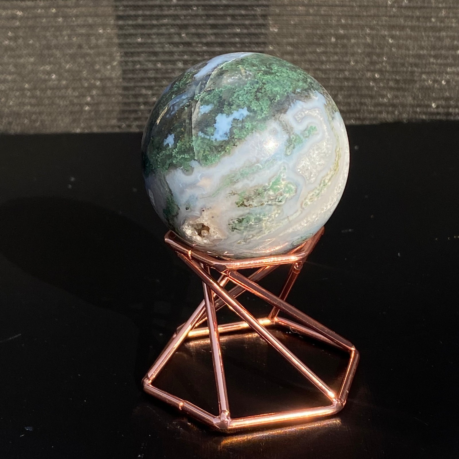 205G Natural Aquatic Plants Agate Crystal Sphere water grass Moss agate Ball