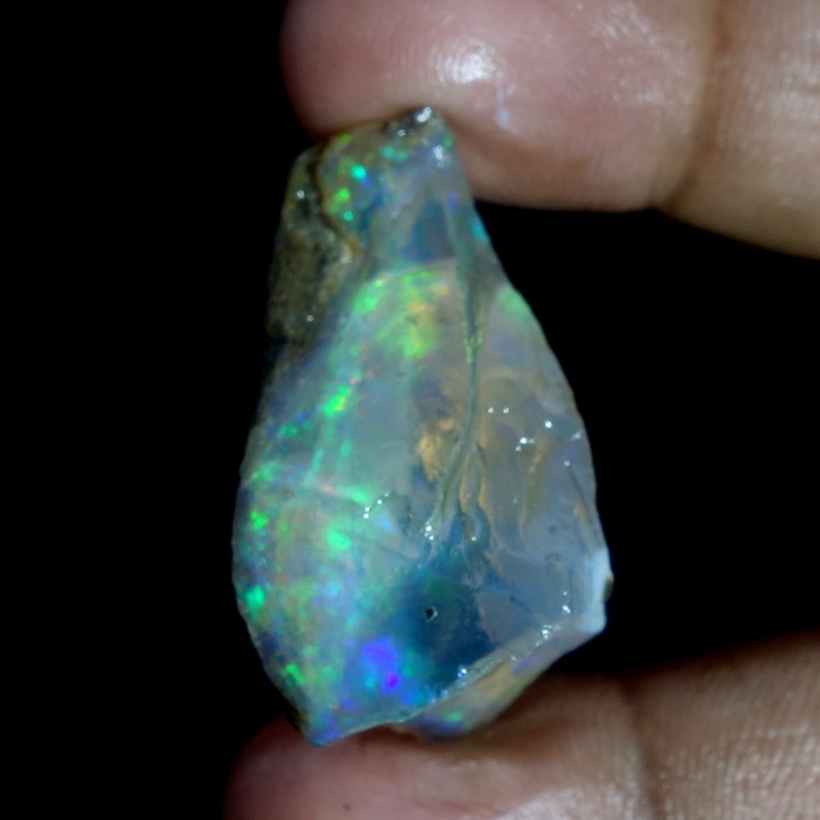 AA+ Ethiopian Oli Opal Rough Entreated Welo Opal Multi Fire Color Flash 54.50Cts