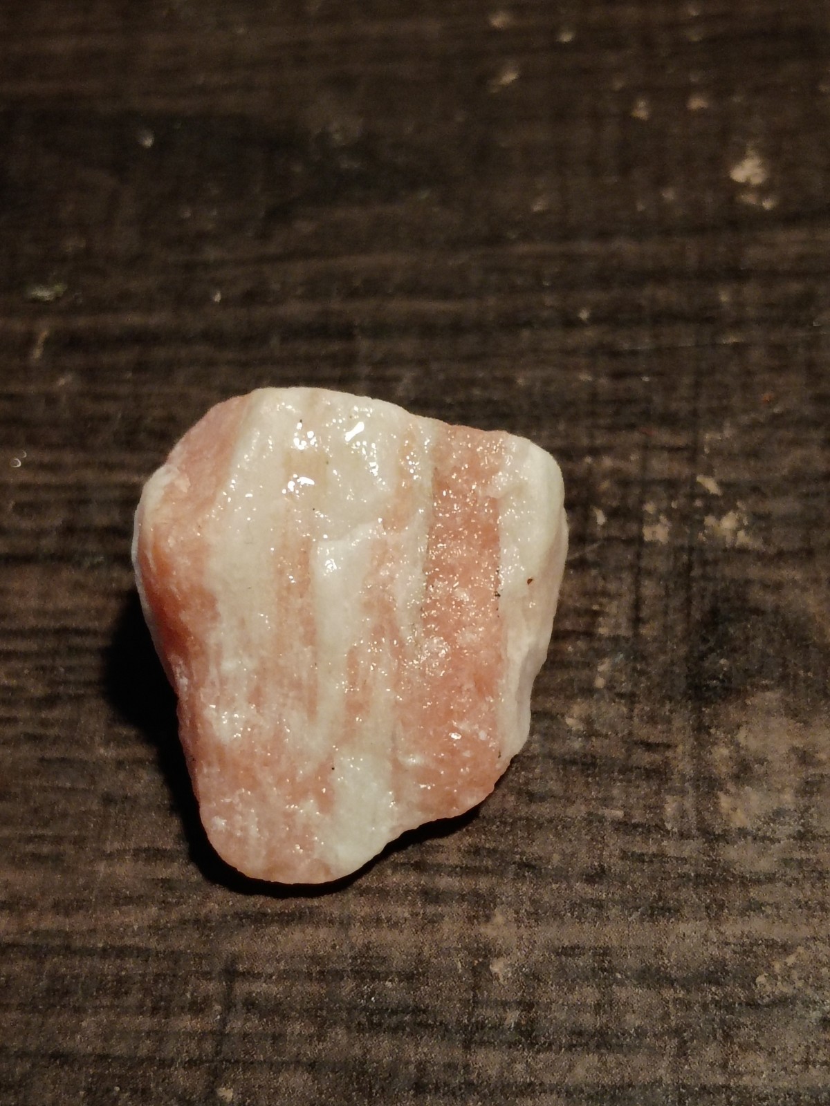 Banded Pink Calcite Manganoan Rough Specimen Striated White Quartz Natural Rock