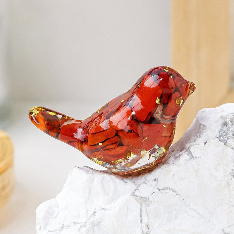 Natural Quartz Crystal Gravel Drops Glue Bird Mini Healing Birdie Resin Decor