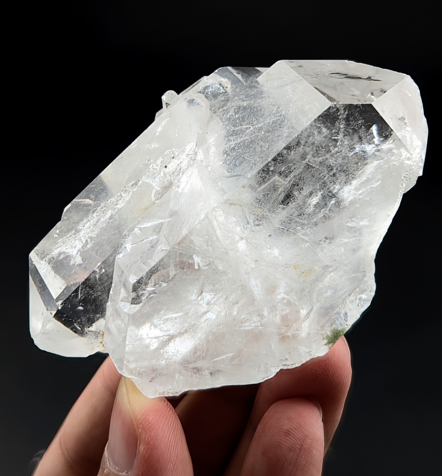 Natural Tabular Faden Quartz Crystal With Twin Shape Structure, Pakistan, 128g