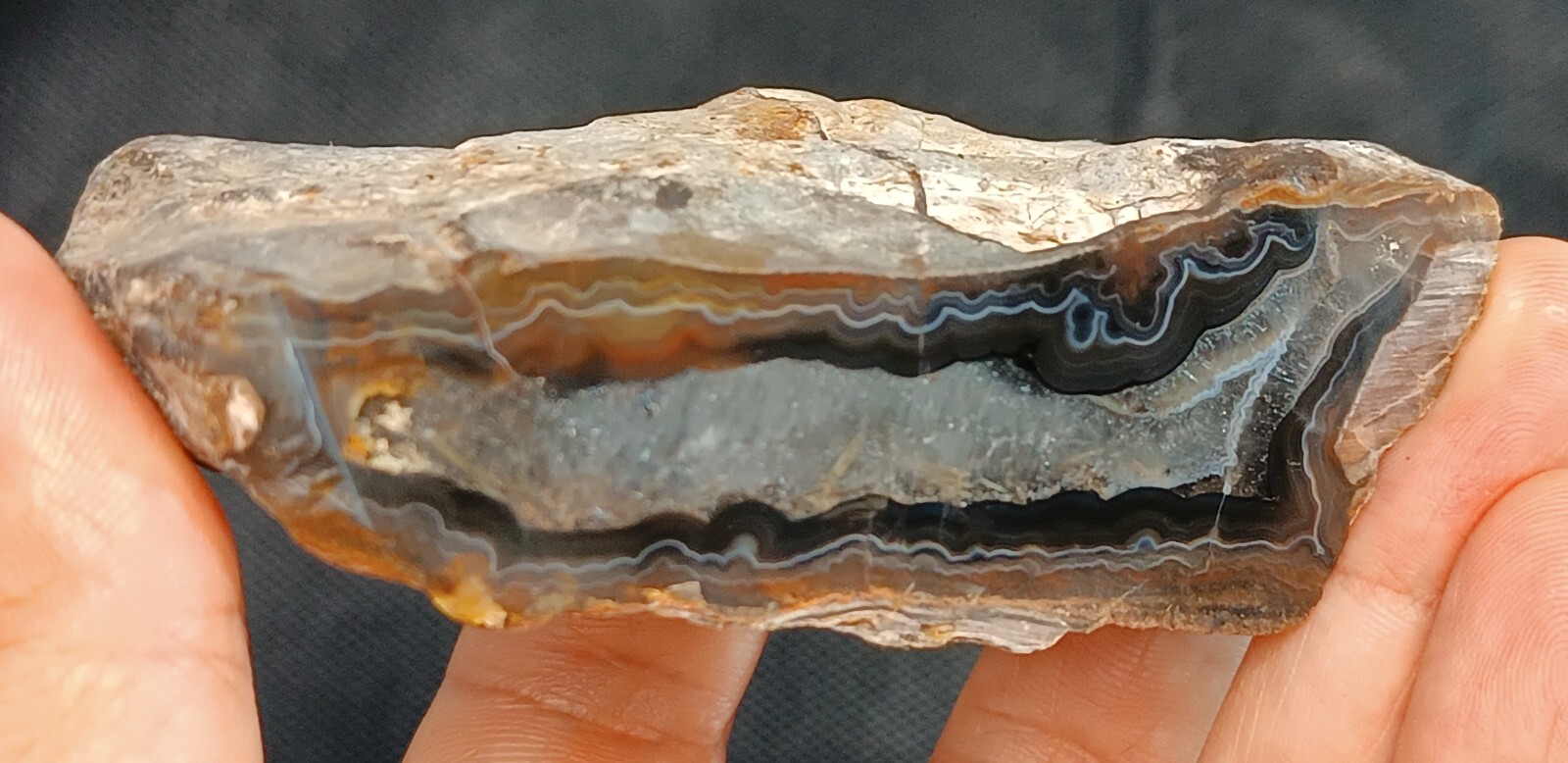 295g/0.65lb turkish banded quartz agate stone,gemstone, customs duty included