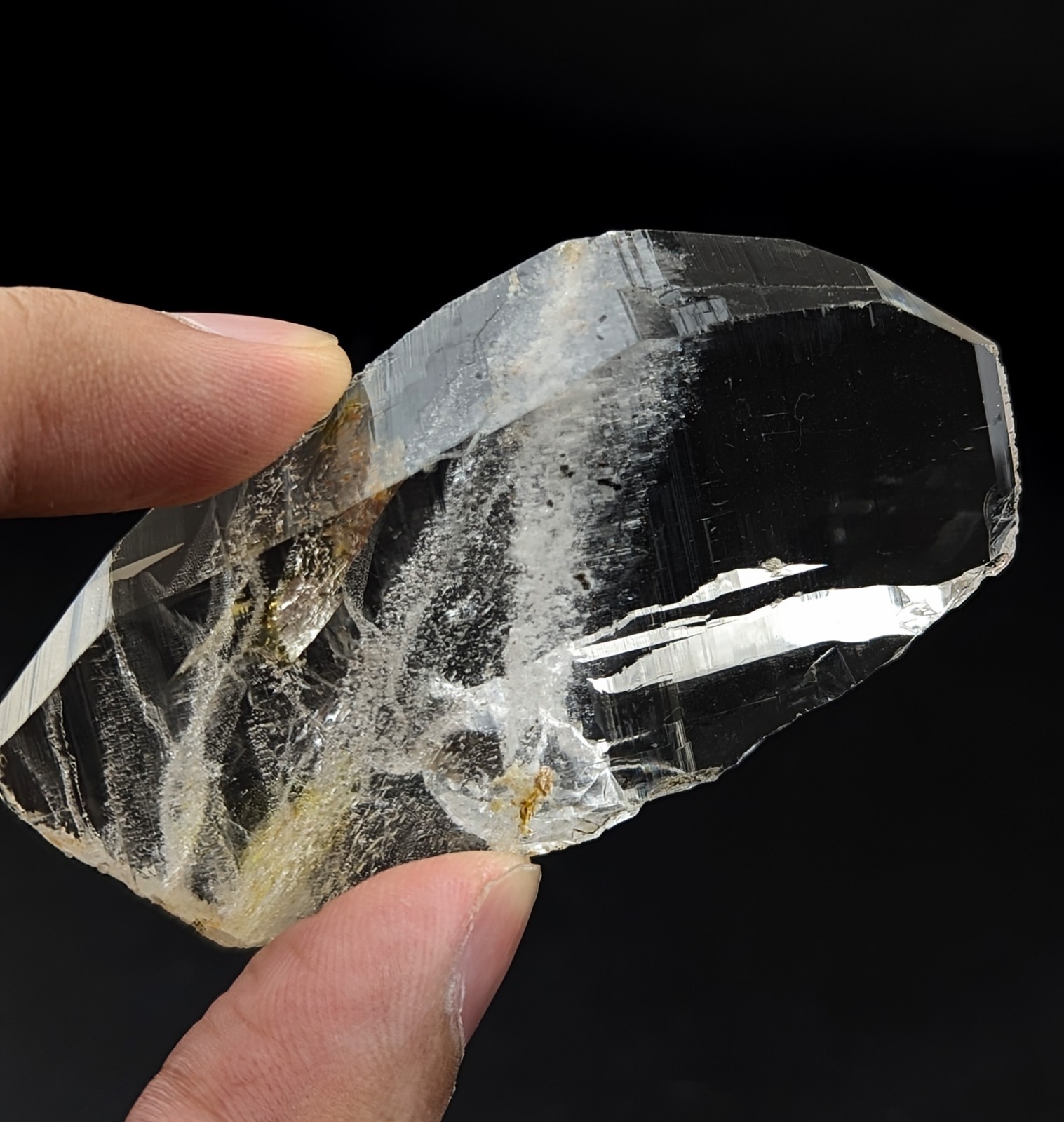 Tabular Quartz Crystal With Exceptional Eye Clean Clarity, Lustrous, Pak, 53g