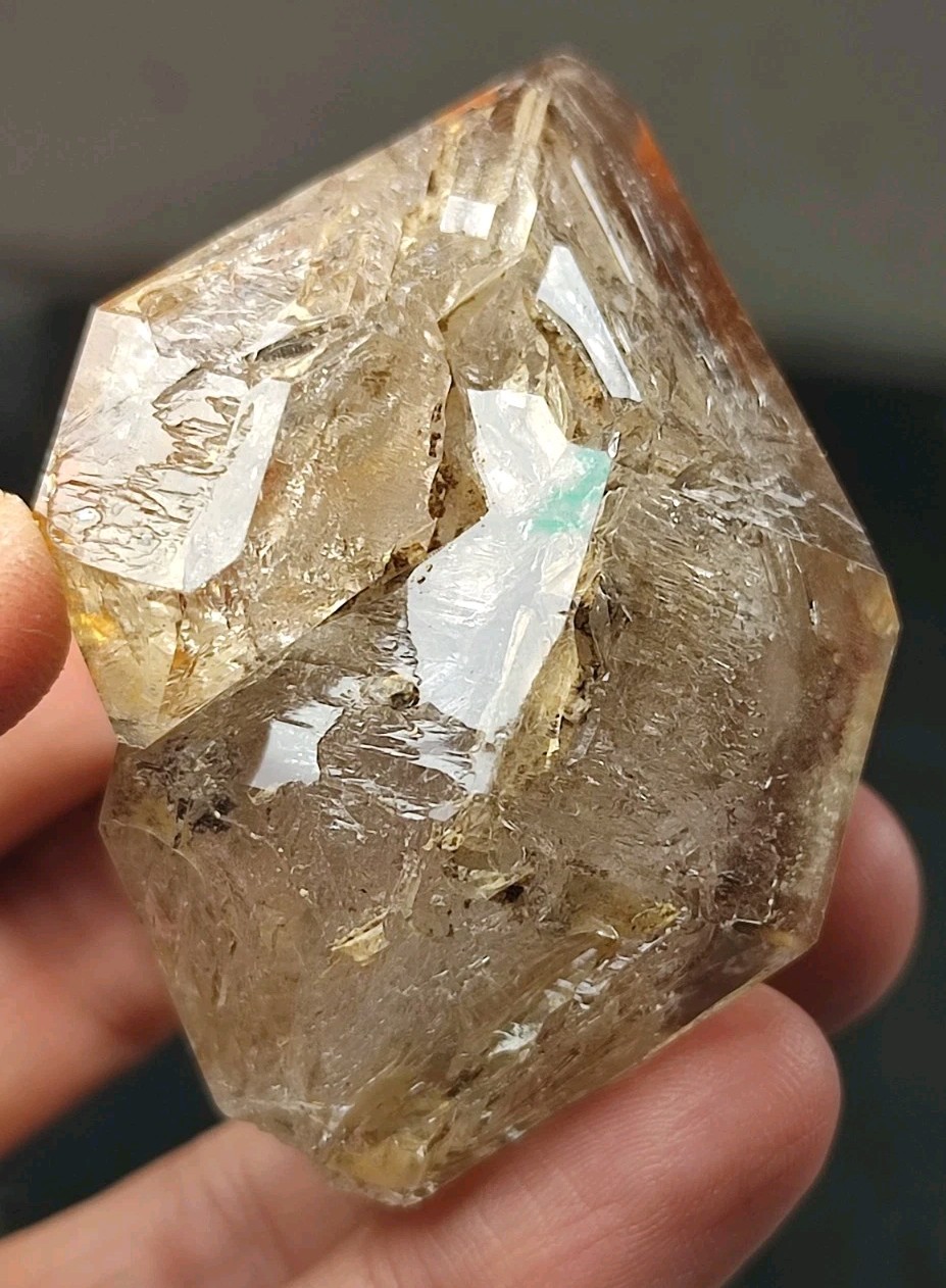 Rainbow Window/Skeletal Quartz Crystal With Good Luster & Unique Skeletal Growth