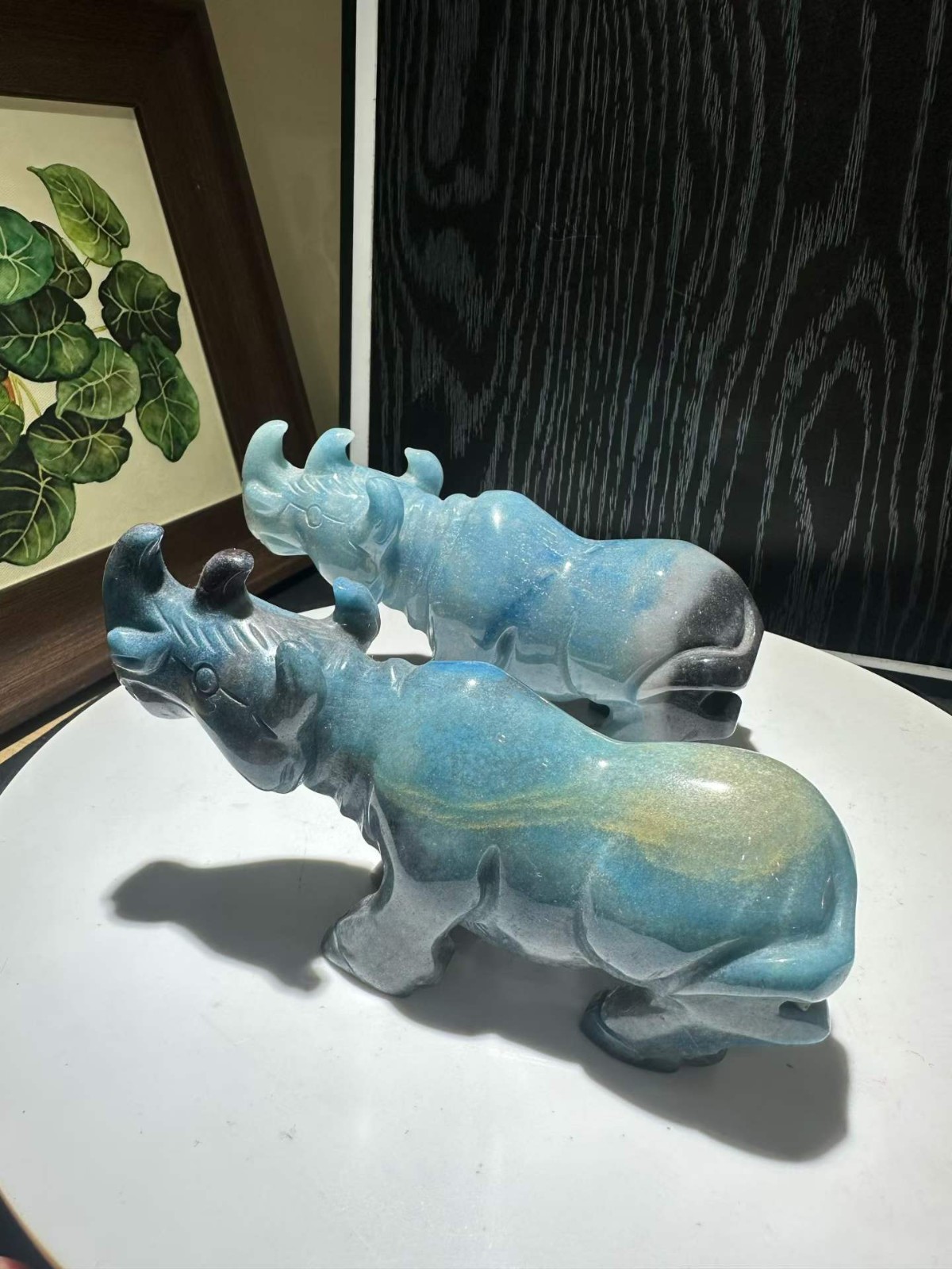 1pc Natural Trolleite Quartz Carved Rhinoceros Skull Crystal Reiki Decor