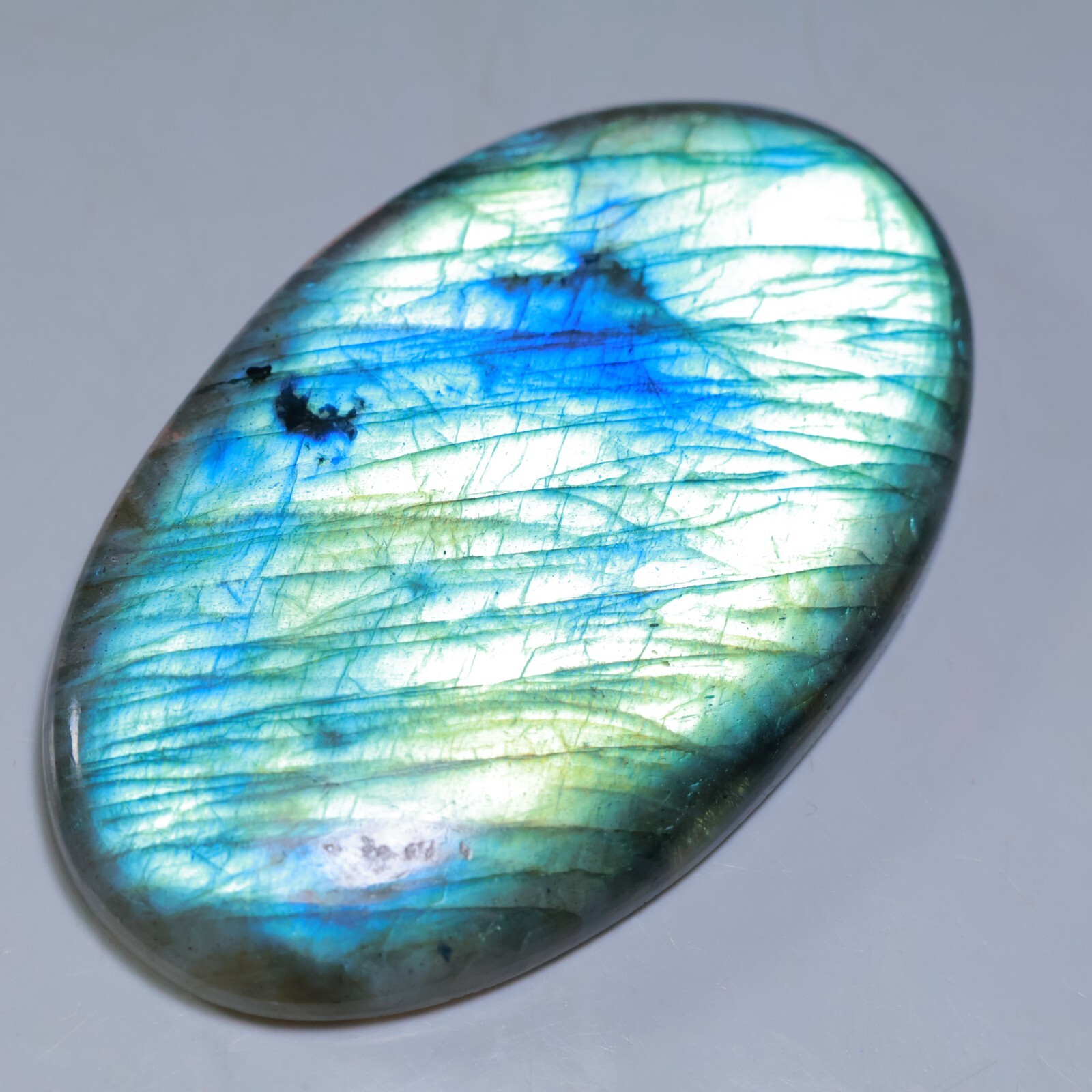Natural Labradorite Pear , 0.5″- 4″ High Purple Multi Flash, Pick a Size
