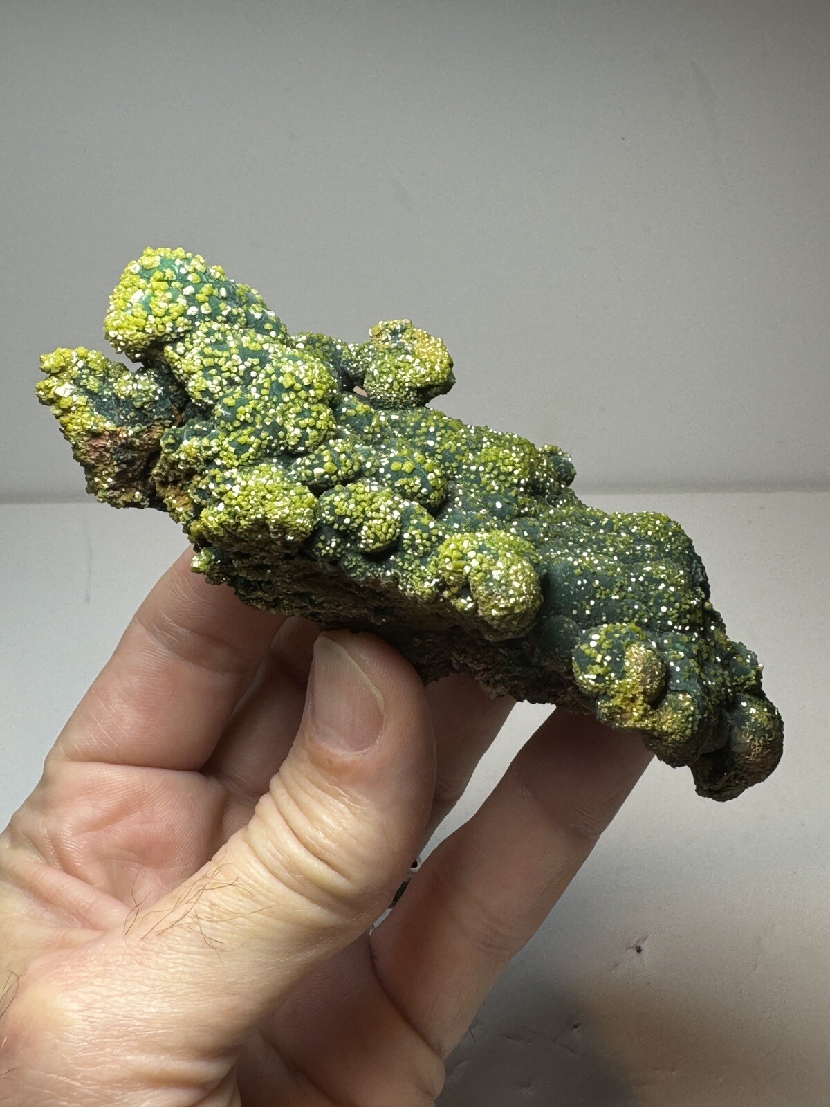 RARE Pyromorphite on Malachite Crystal – Rum Jungle Australia Mineral Specimen