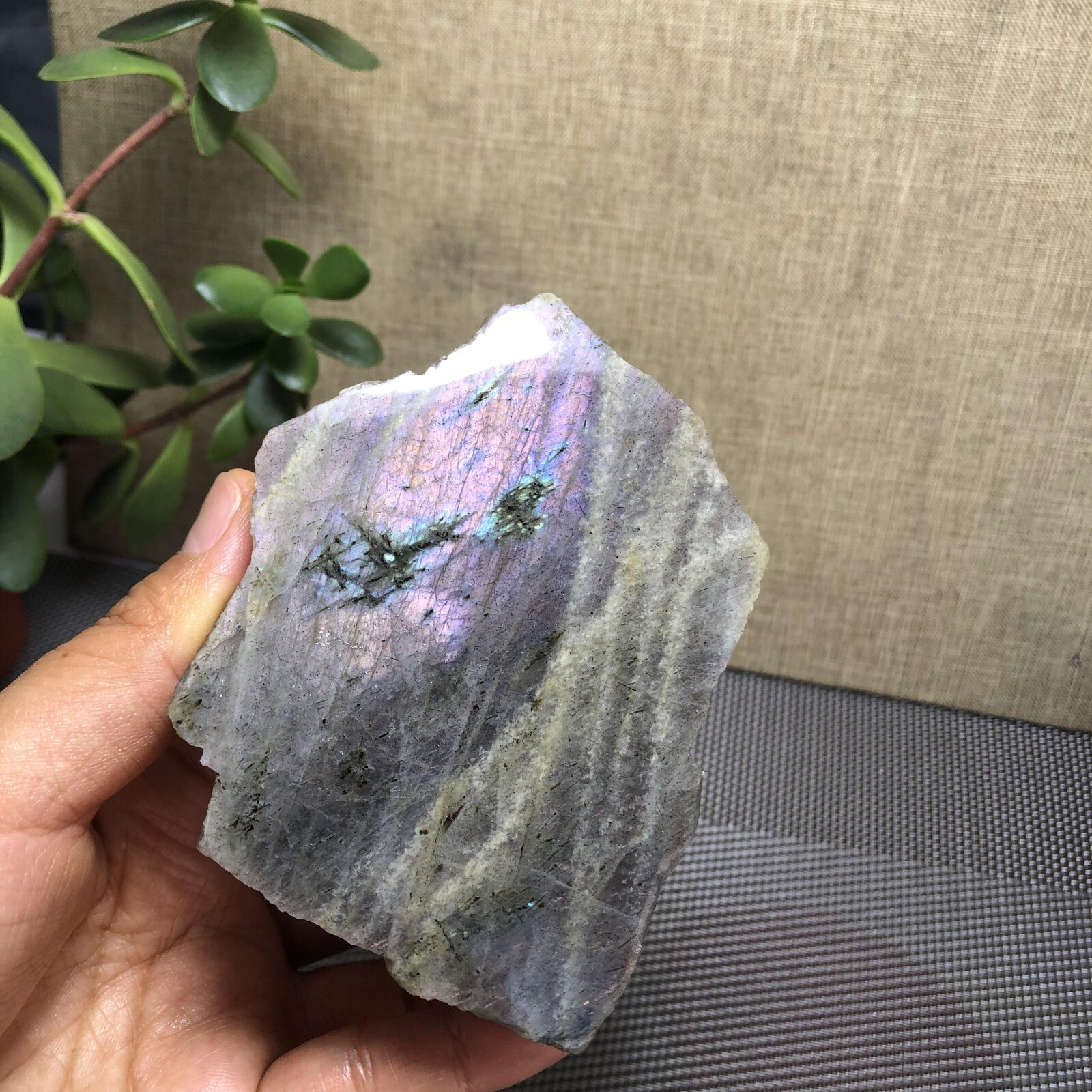 88mm Natural Labradorite Crystal gemstone rough Mineral Specimen 286g A1505