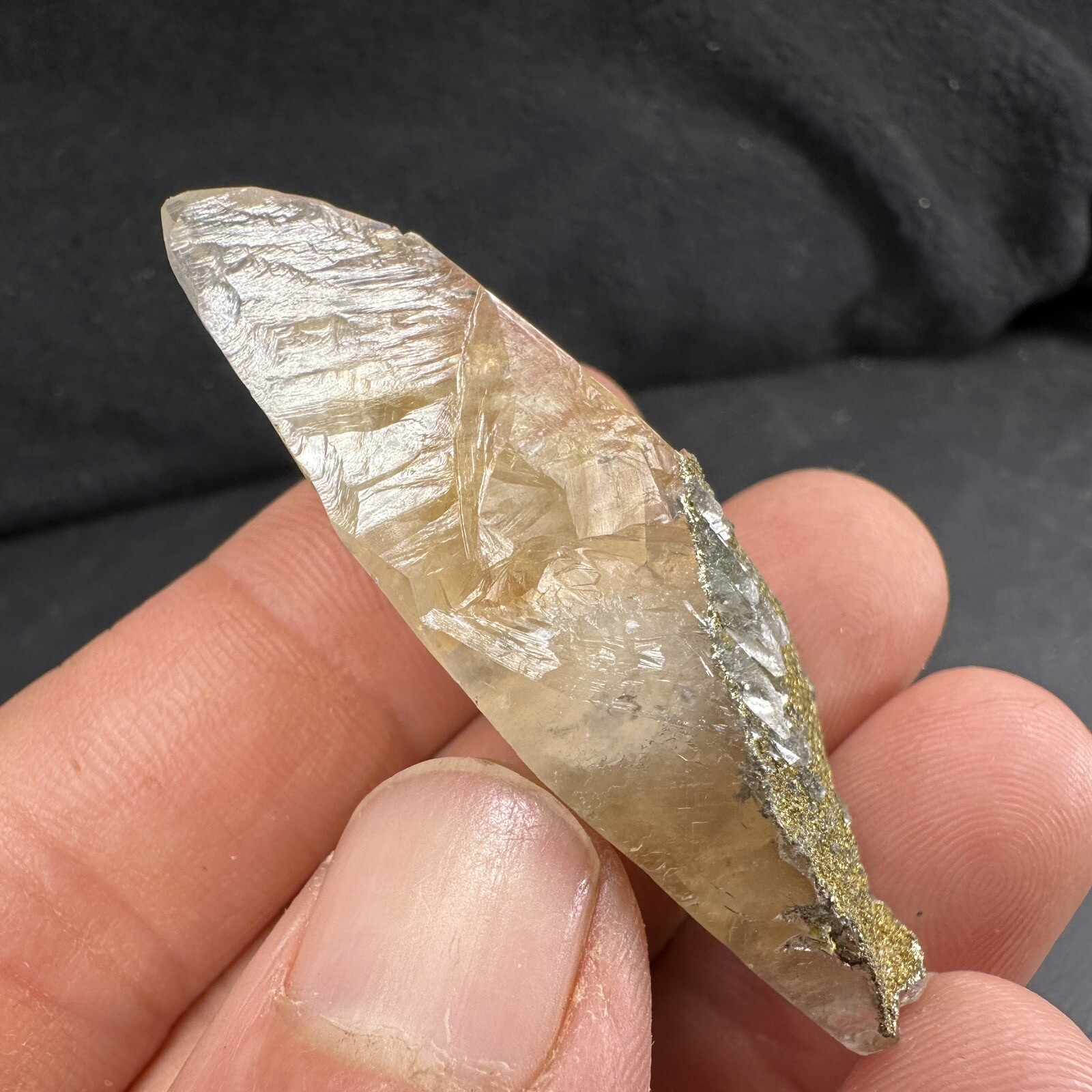 Calcite Crystal with Chalcopyrite Matrix / Missouri