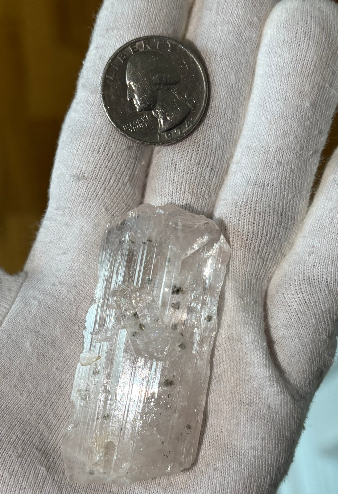 USA SALE *SEE VIDEO* 50g 2.5″ DANBURITE CRYSTAL SPECIMEN CLEAR CLARITY ETCHED