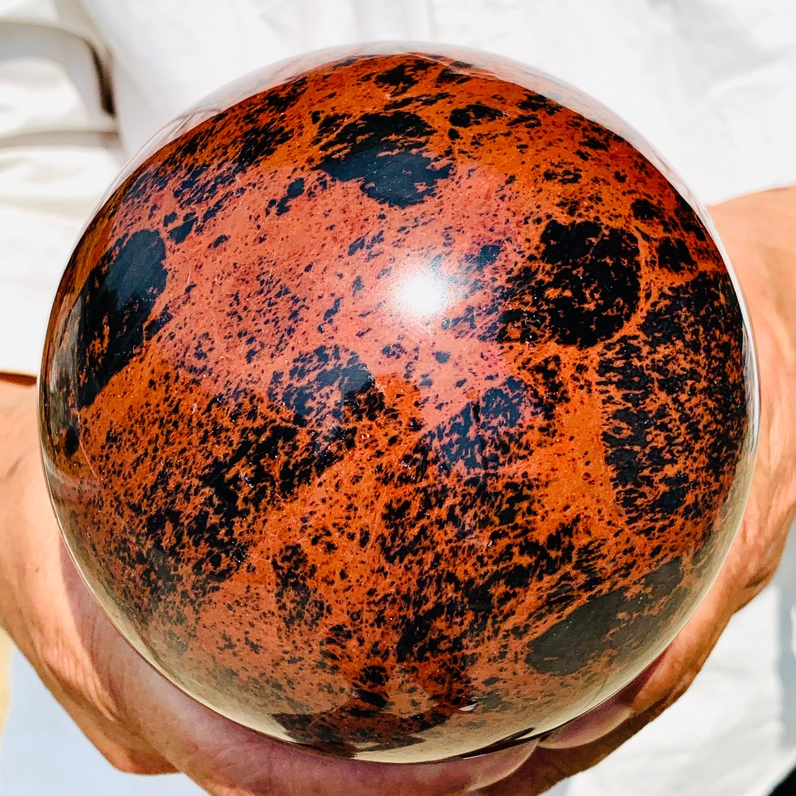 4.99LB Natural Red Obsidian Ball Spiritual crystal ball Healing Specimen