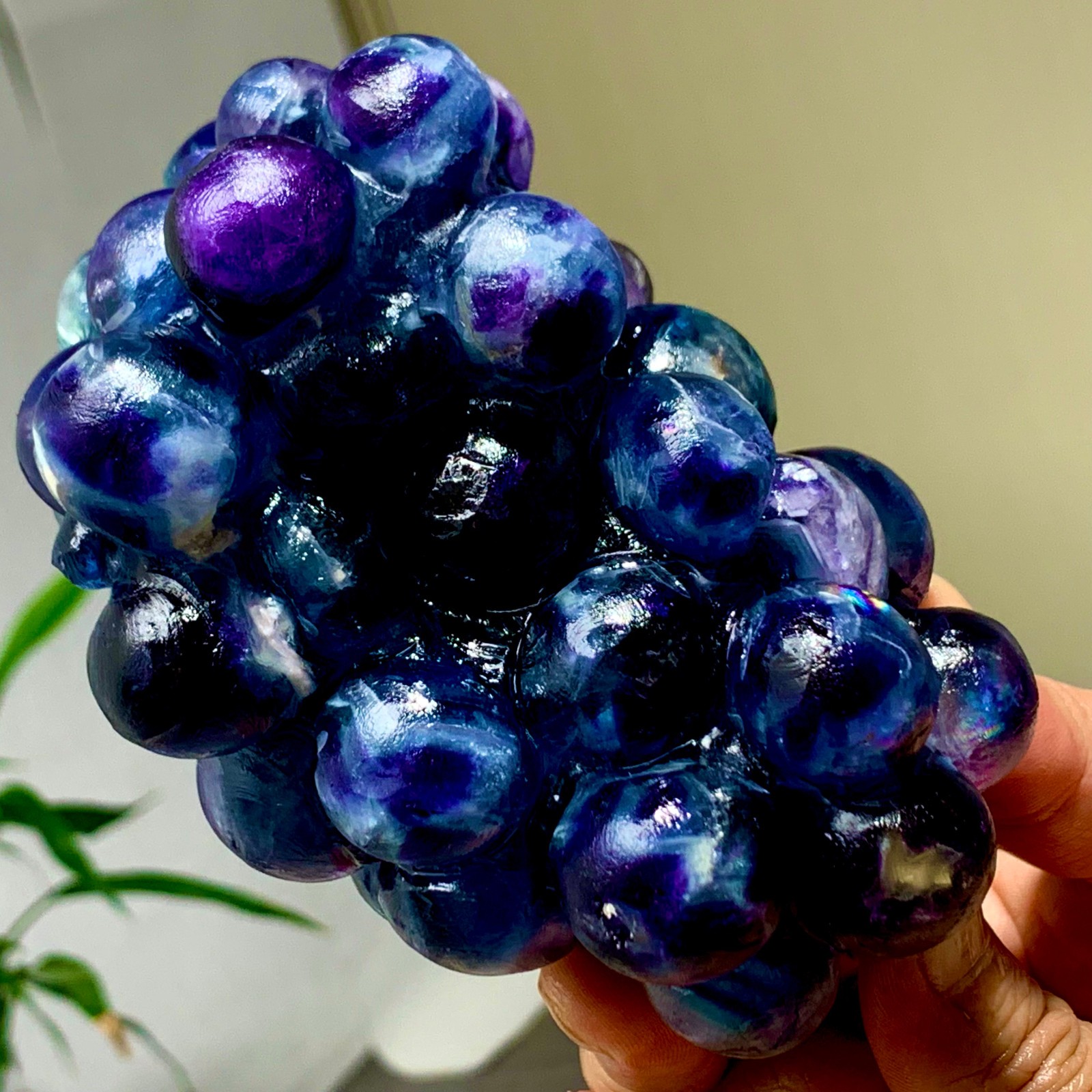 1.92LB Natural deep purple-green grape shape Crystal Madagascar mineral