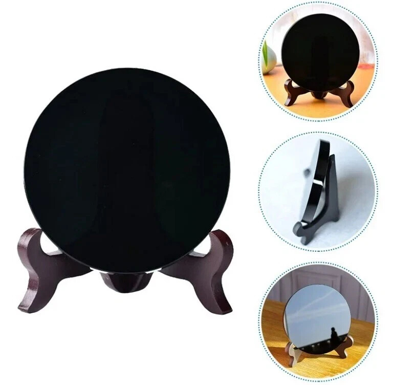 Halloween Mirror Obsidian Magic Mirror Scrying Plate Natural Crystal Gifts Decor