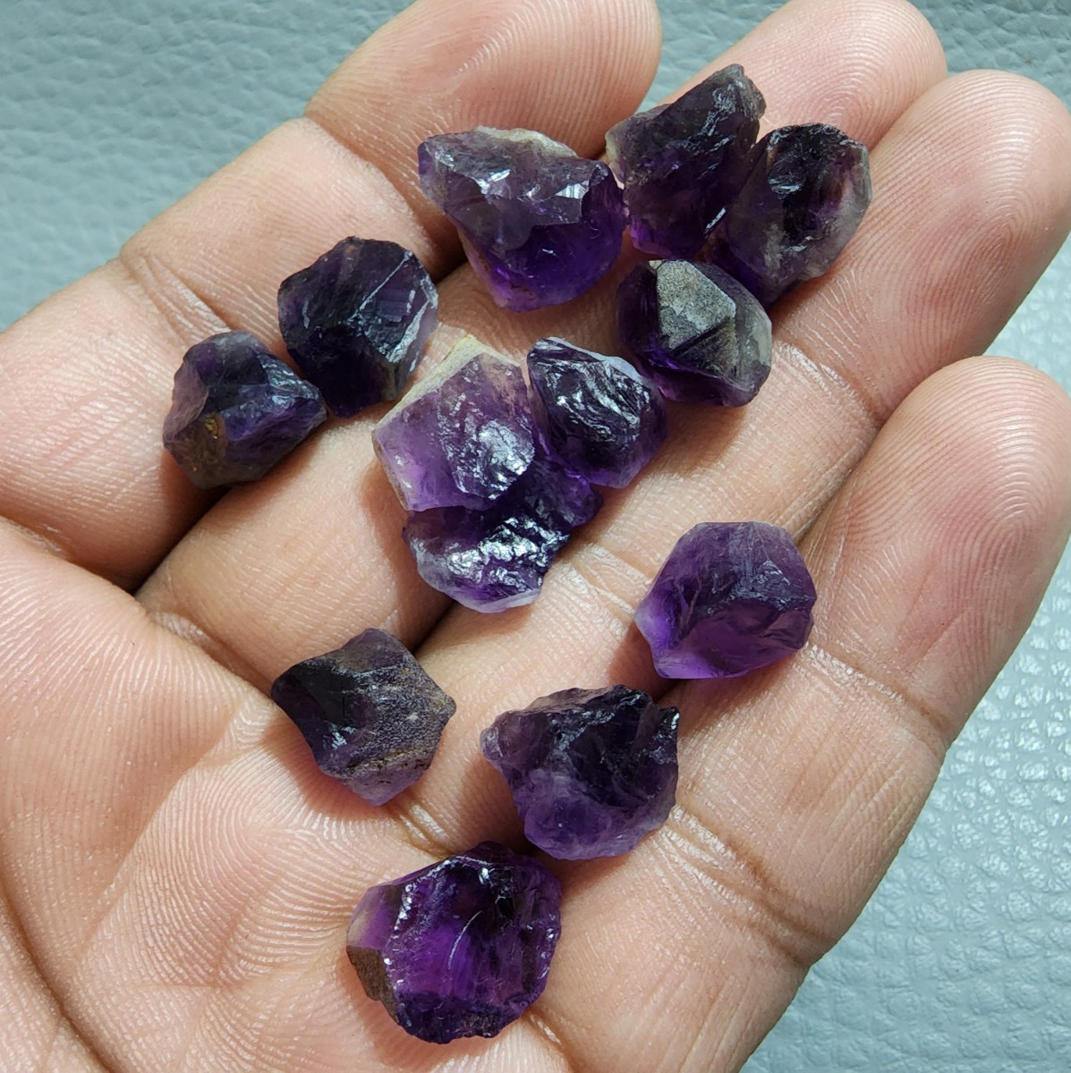Raw Size 12-14 MM Purple Amethyst Rough Gemstone 13 Pcs Amethyst Crystal Rough