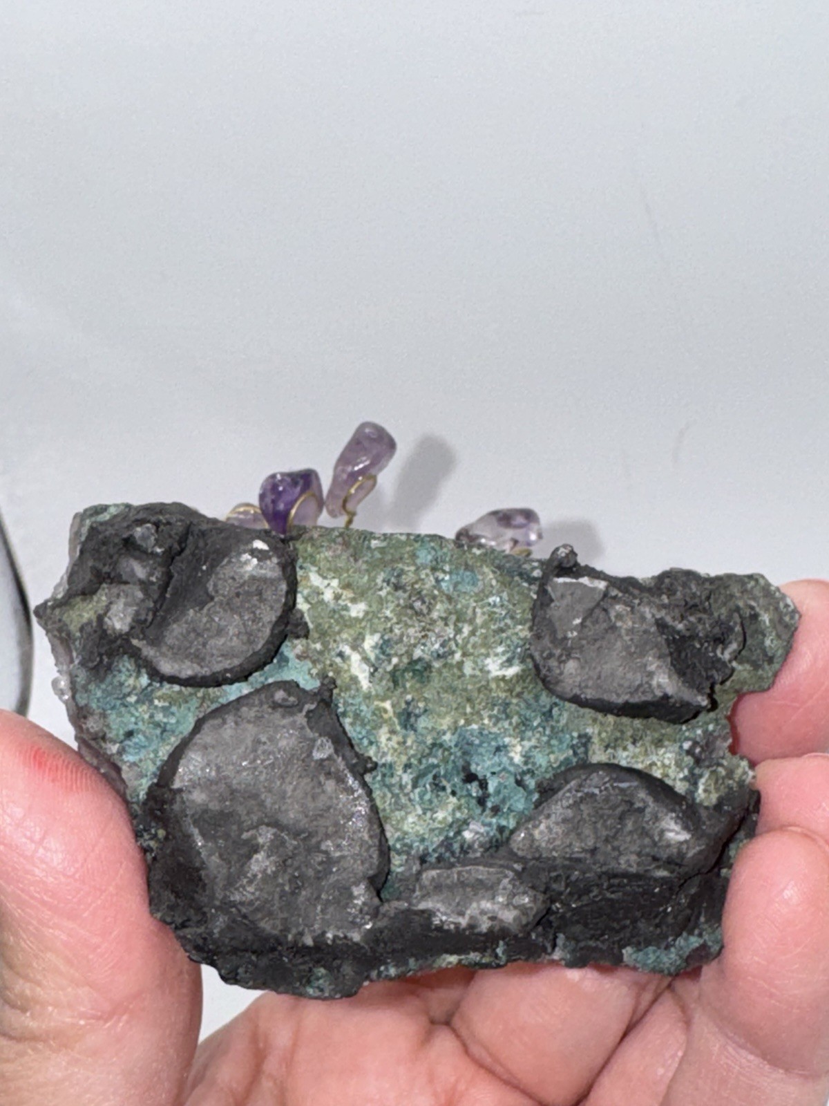 Natural Amethyst Crystal Tumbled Stone Tree of Life Ornament Reiki Healing Money