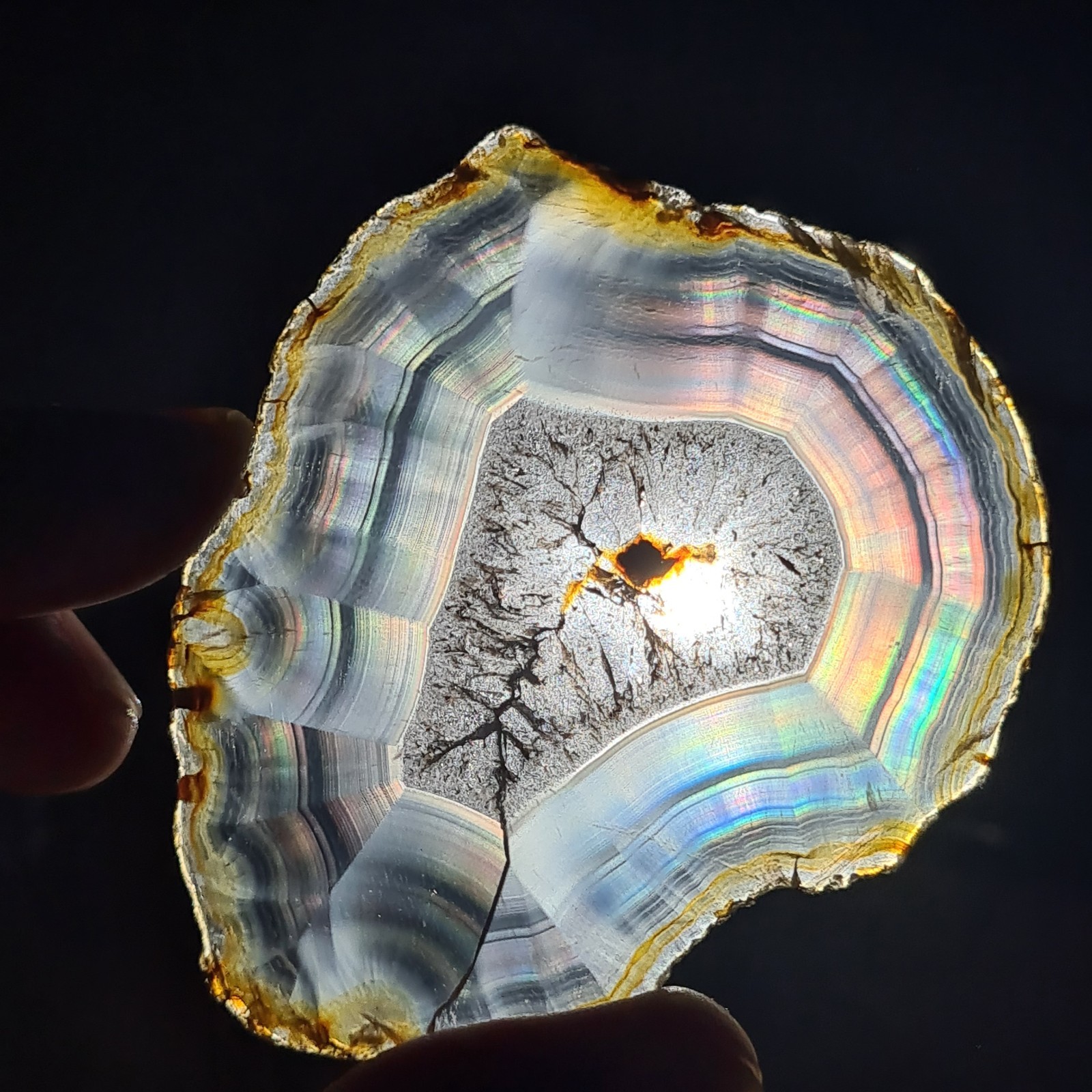 71.85 Ct Beautiful Iris Rainbow Agate Slice – Rare Collectable Iris Agate Slab