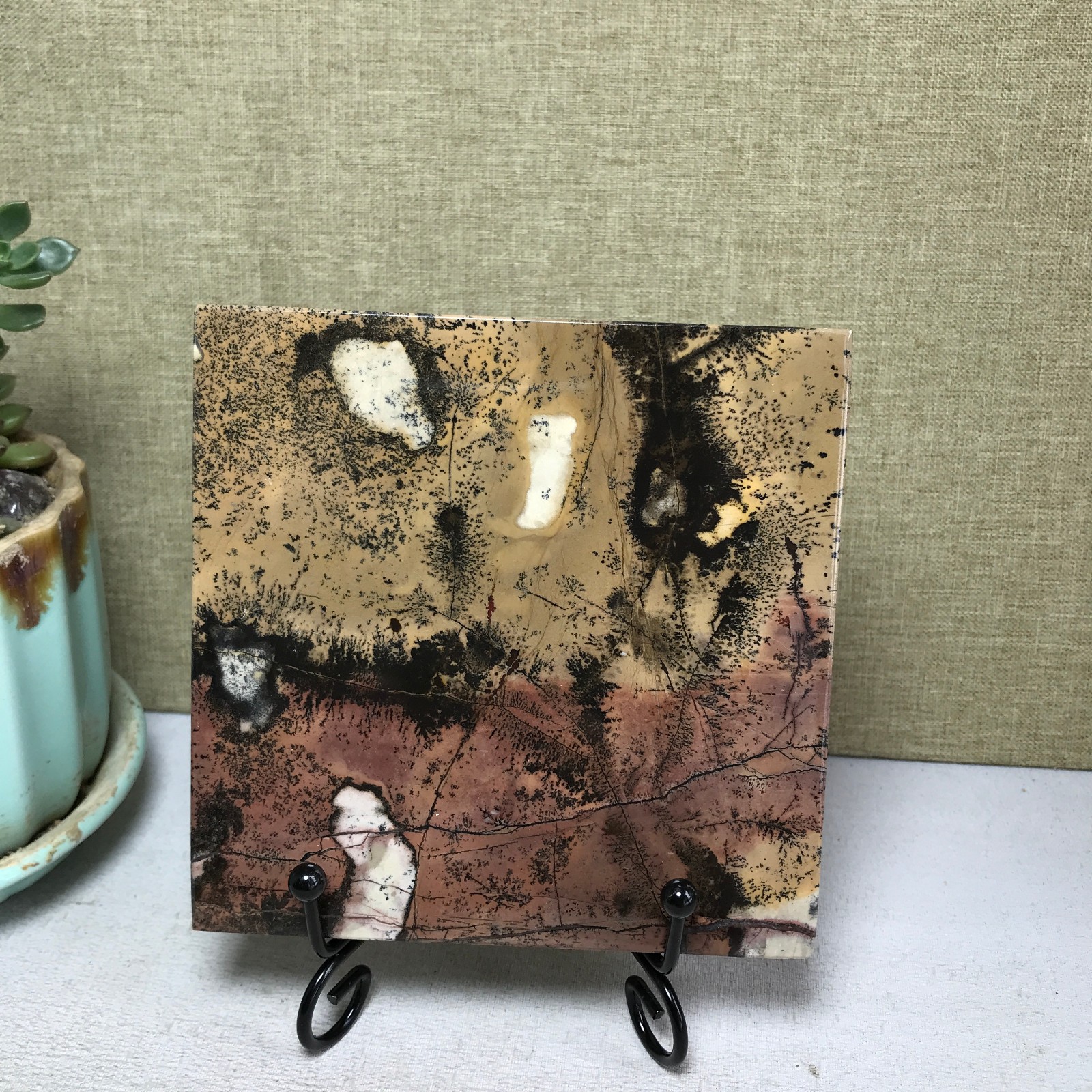 Natural Chinese painting stone crystal ornaments for home decoration 259g A5362