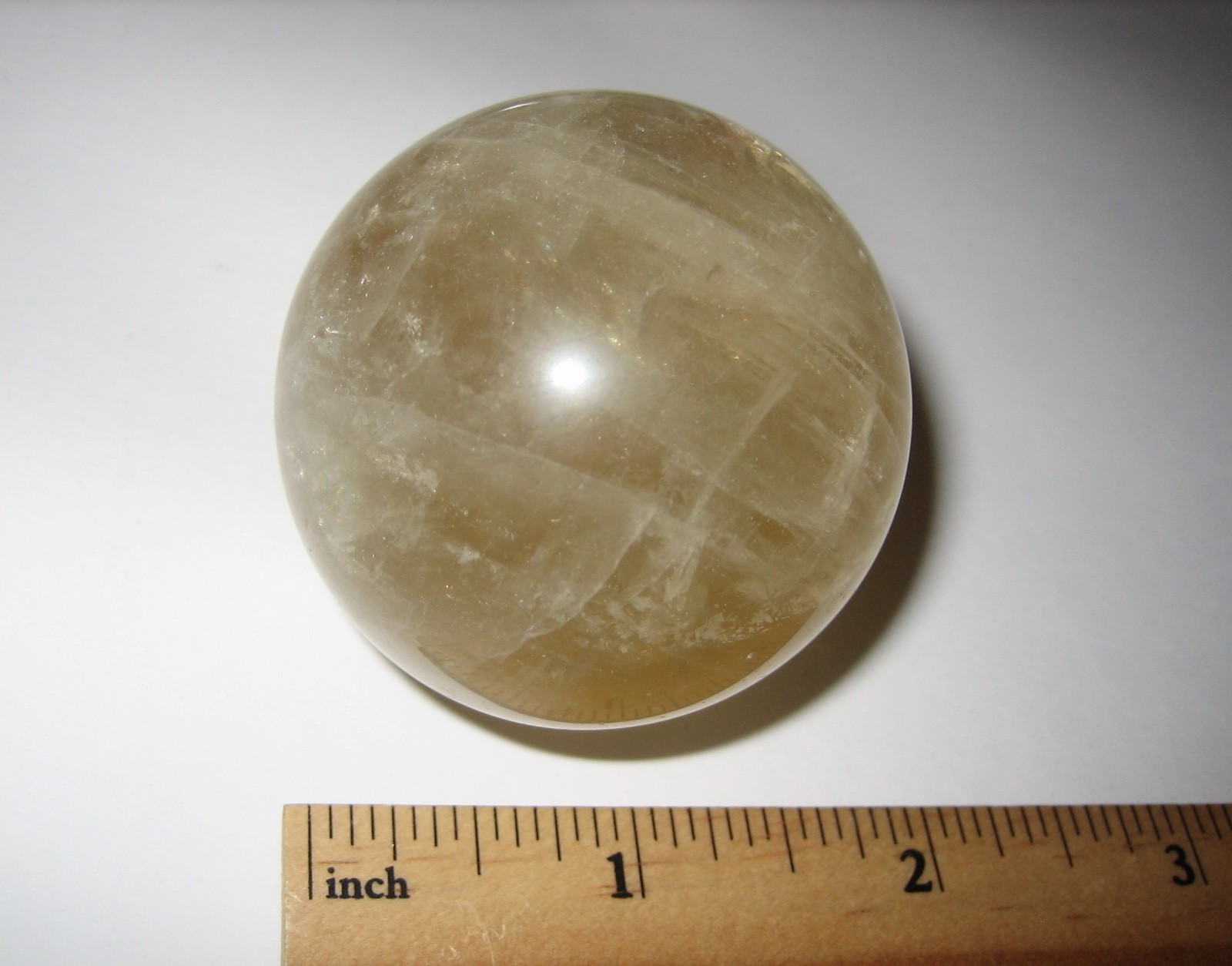 2″ (50mm) POLISHED NATURAL CITRINE QUARTZ CRYSTAL STONE SPHERE ~ 162.2grams *1