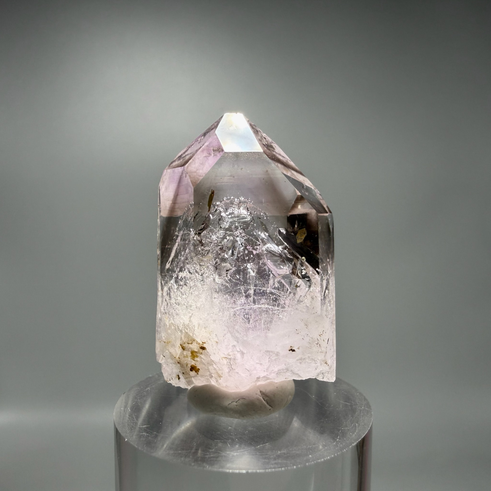 Huge Moving Bubble! Rare Golden Healer Brandberg Smoky Amethyst Enhydro Crystal