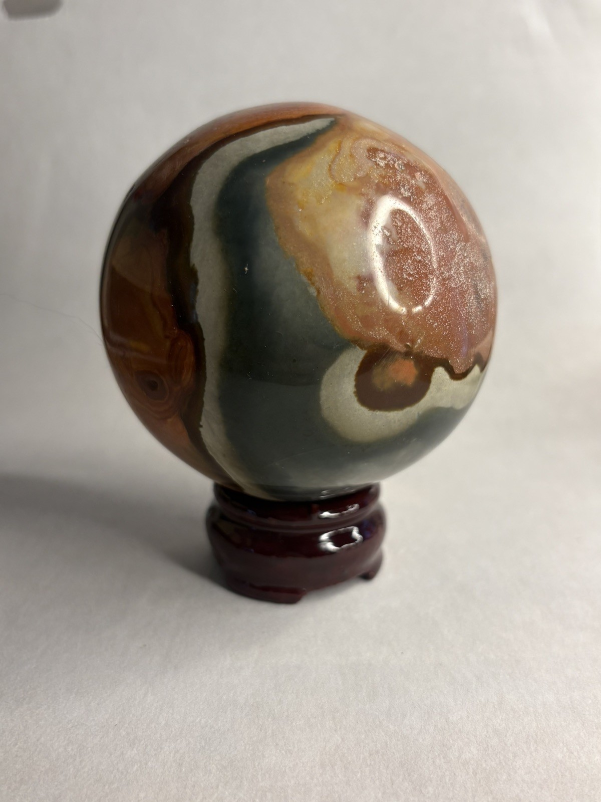 3” Polychrome Jasper Sphere Desert Jasper Crystal Ball Orb Scenic Pattern