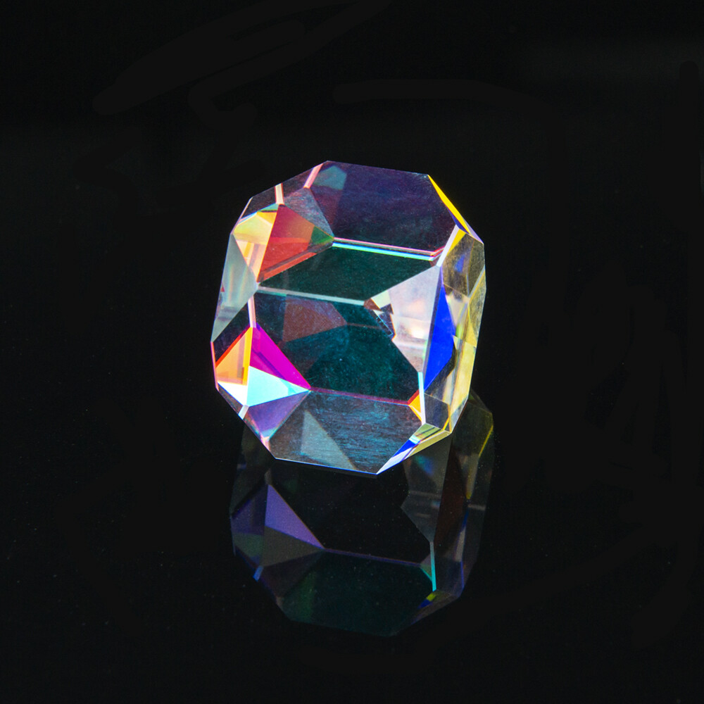 Rainbow Optical Glass Multi-faceted Bright Light Combine Prism Physics Teaching