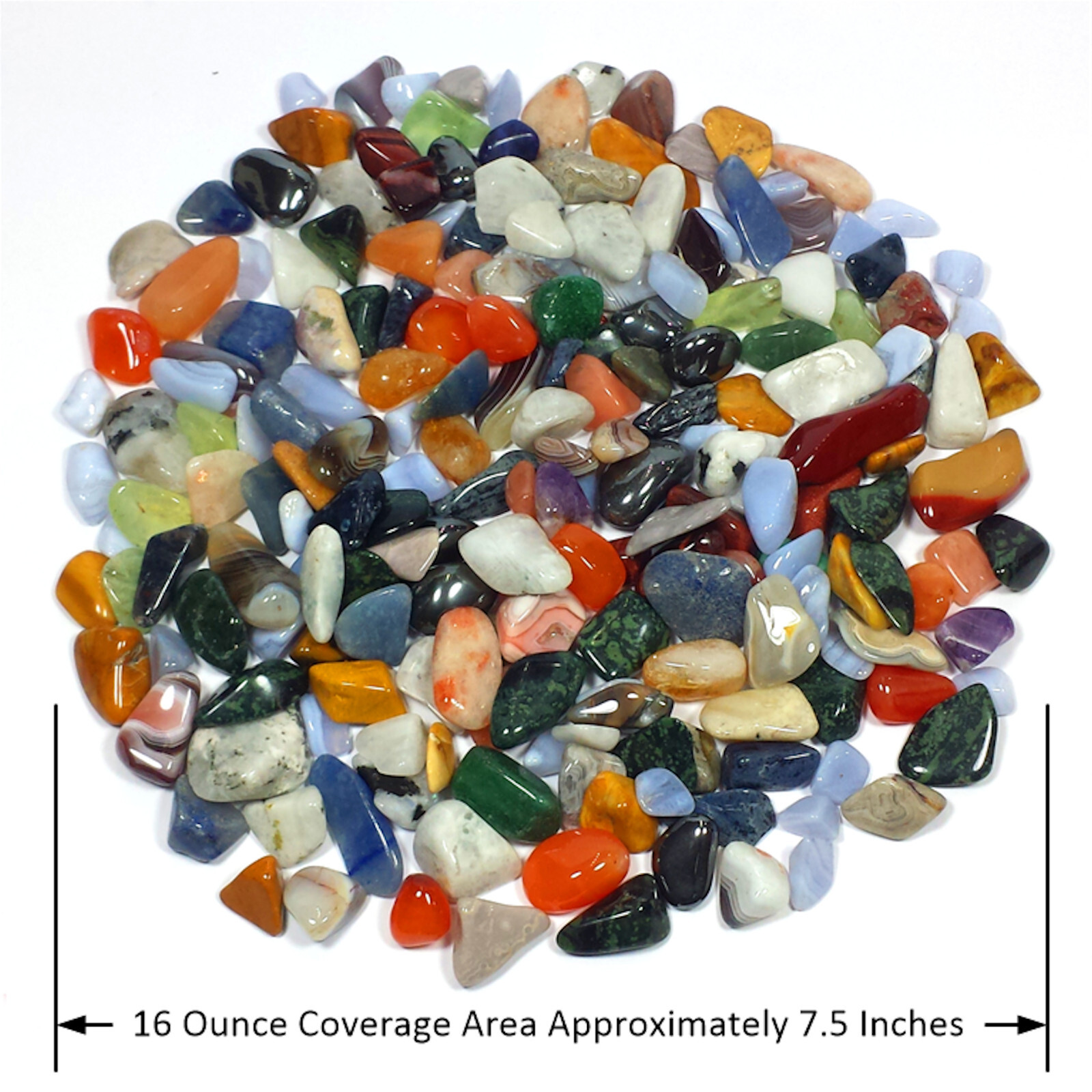 Mixed Agate, Quartz, & Jasper Tumbled Polished Crystal Stones, 8 to 16 oz Lots