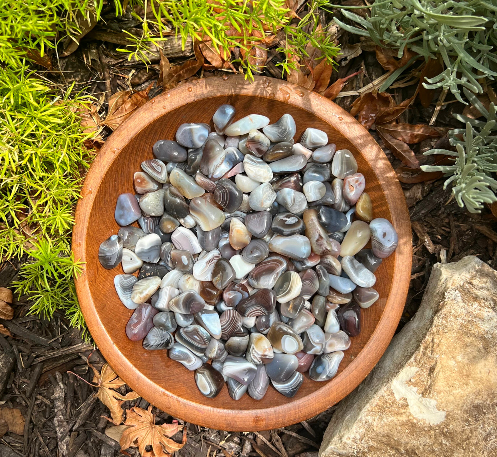 Grey Botswana Tumbled Gemstones – Bulk Wholesale Options – 1 LB