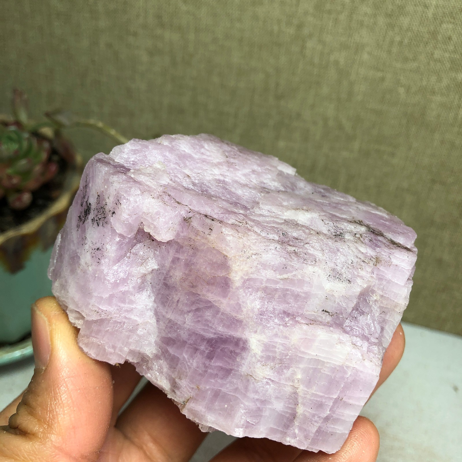 69-57-37mm NATURAL ROUGH KUNZITE PINK SPODUMENE CRYSTALS 194g A3647