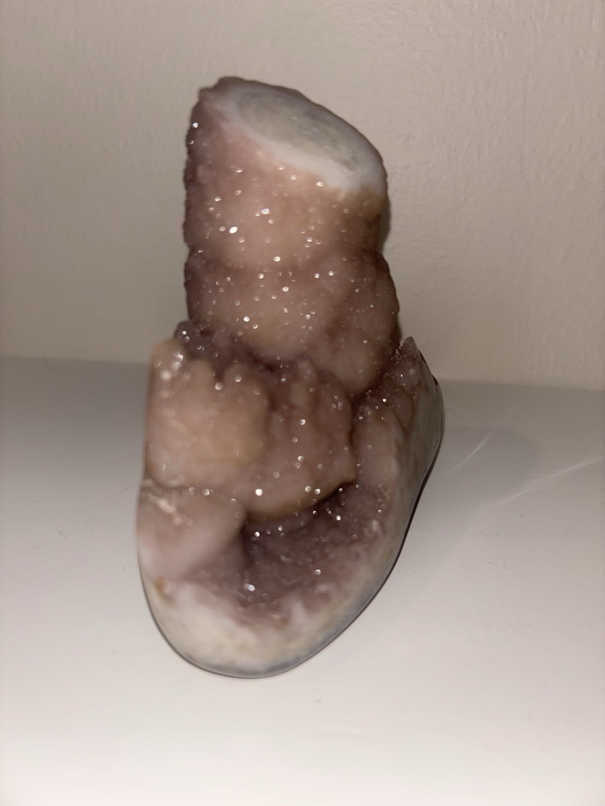 Pink Quartz Amethyst Stalactite Crystal Mineral Specimen Uruguay Brazil Druzy