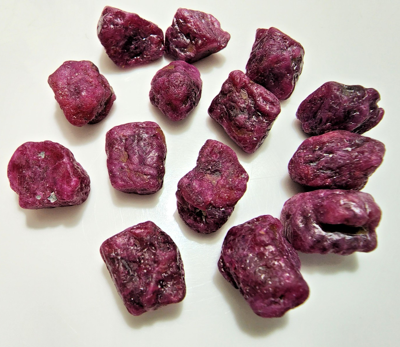 Natural Red Ruby Rough Lot 15 Pieces 13-16mm Raw Gemstone Crystals