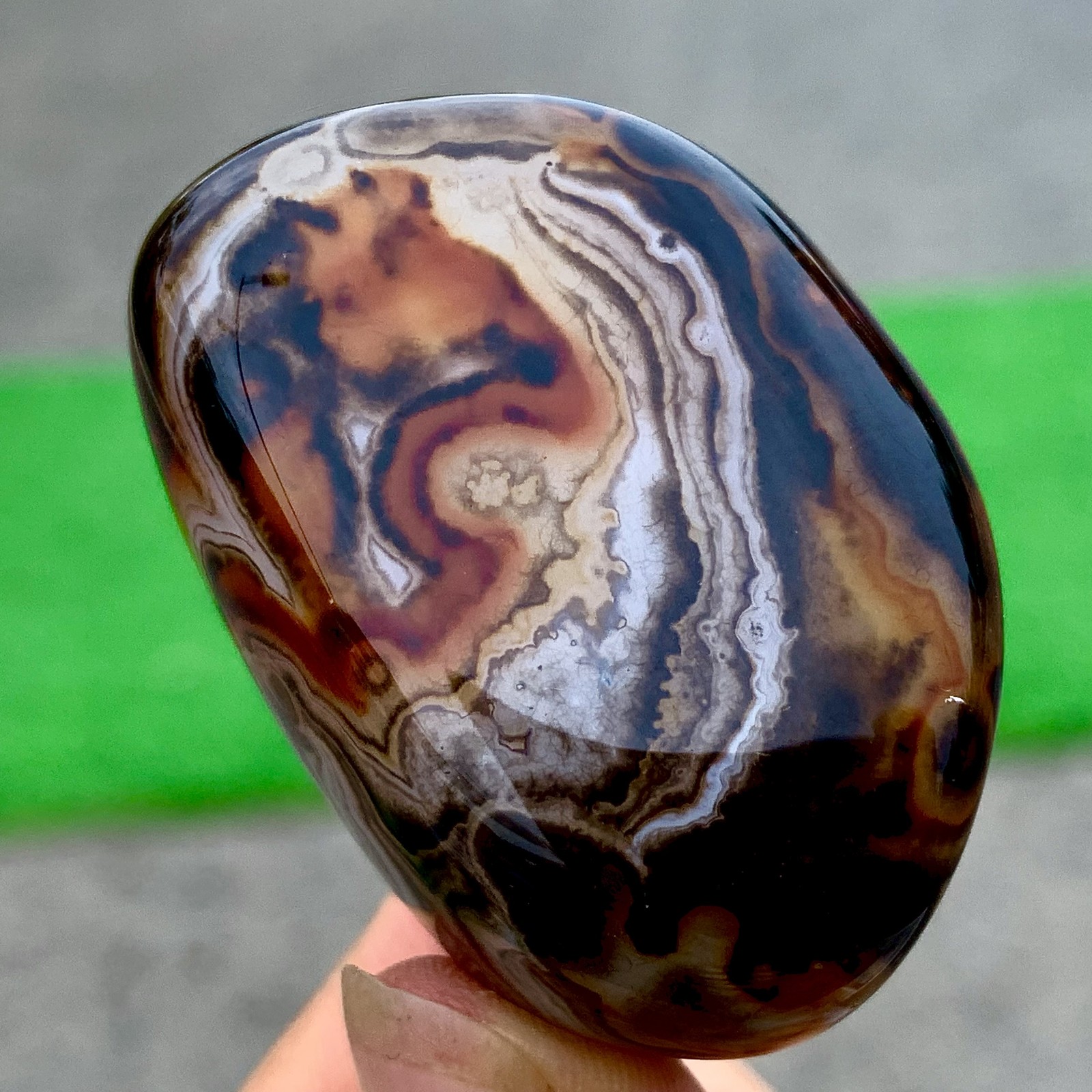 54G Natural Red Orange Sardonyx Crystal Madagascar mineral