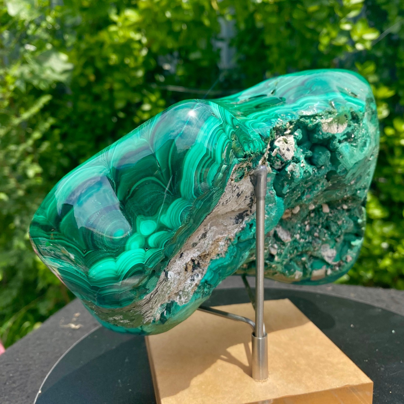 8.26LB Natural glossy Malachite transparent cluster rough mineral sample