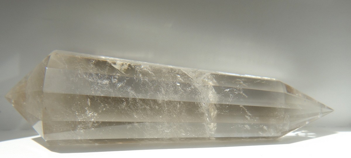 Vogel Inspired Double Terminated Quartz Crystal Wand with Hint of Smoky