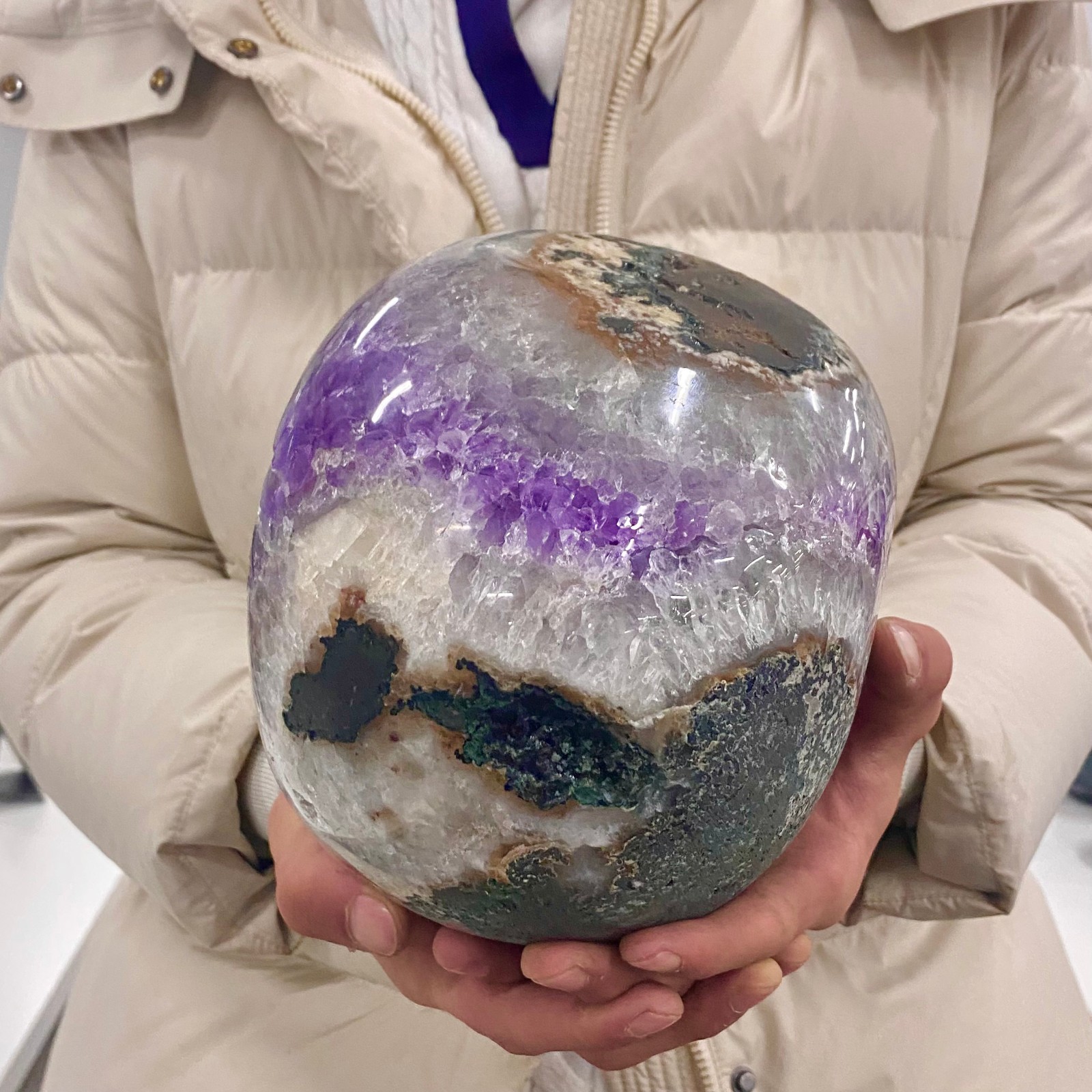 16.75LB Natural Amethyst geode quartz cluster crystal specimen Healing.