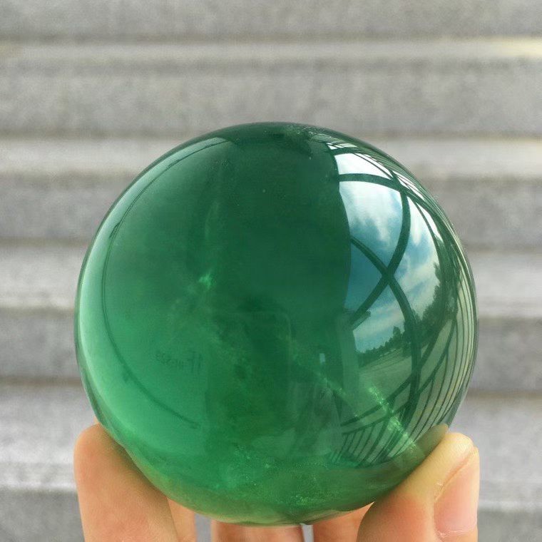 5cm Natural green fluorite Quartz Sphere Crystal Energy Ball Reiki Healing