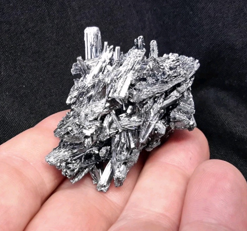 2″ Shiny STIBNITE Cluster on Matrix from Lianyungang, China