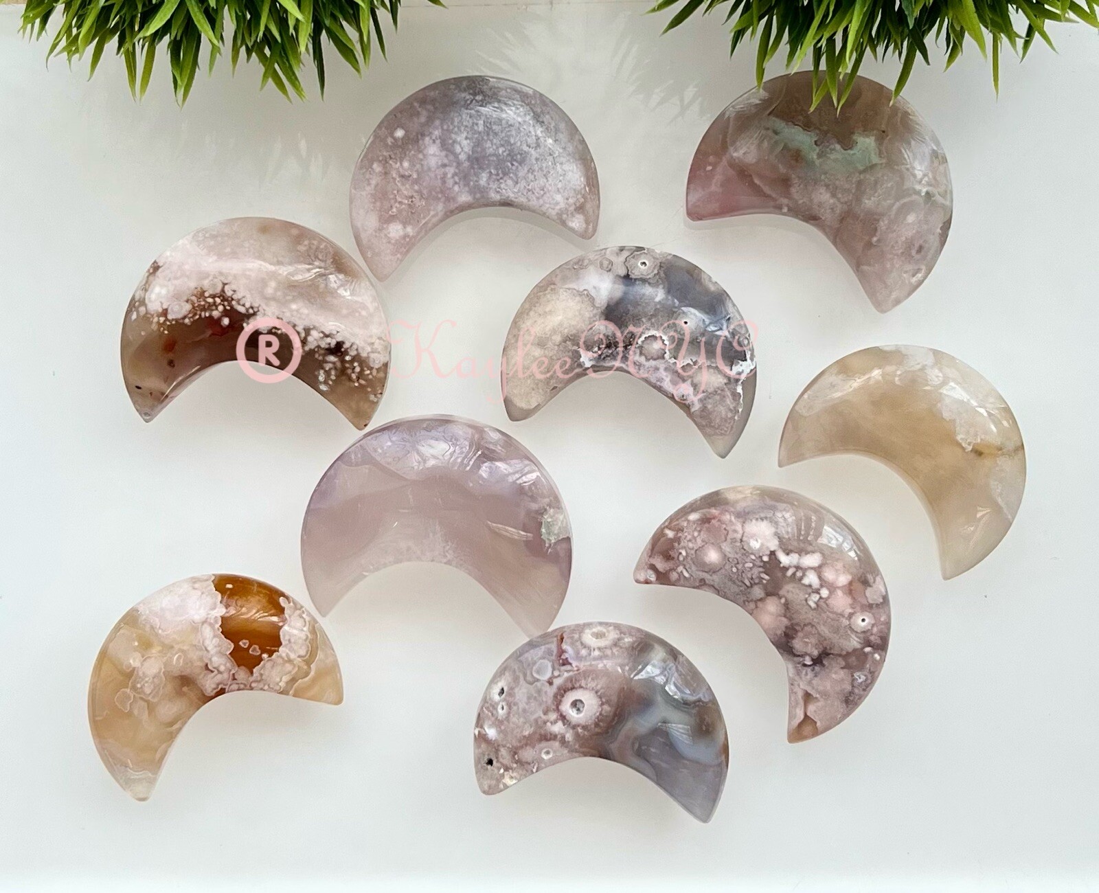 Wholesale Lot 1 Lb Natural Flower Moss Agate Crystal Moon 🌙 Healing Energy