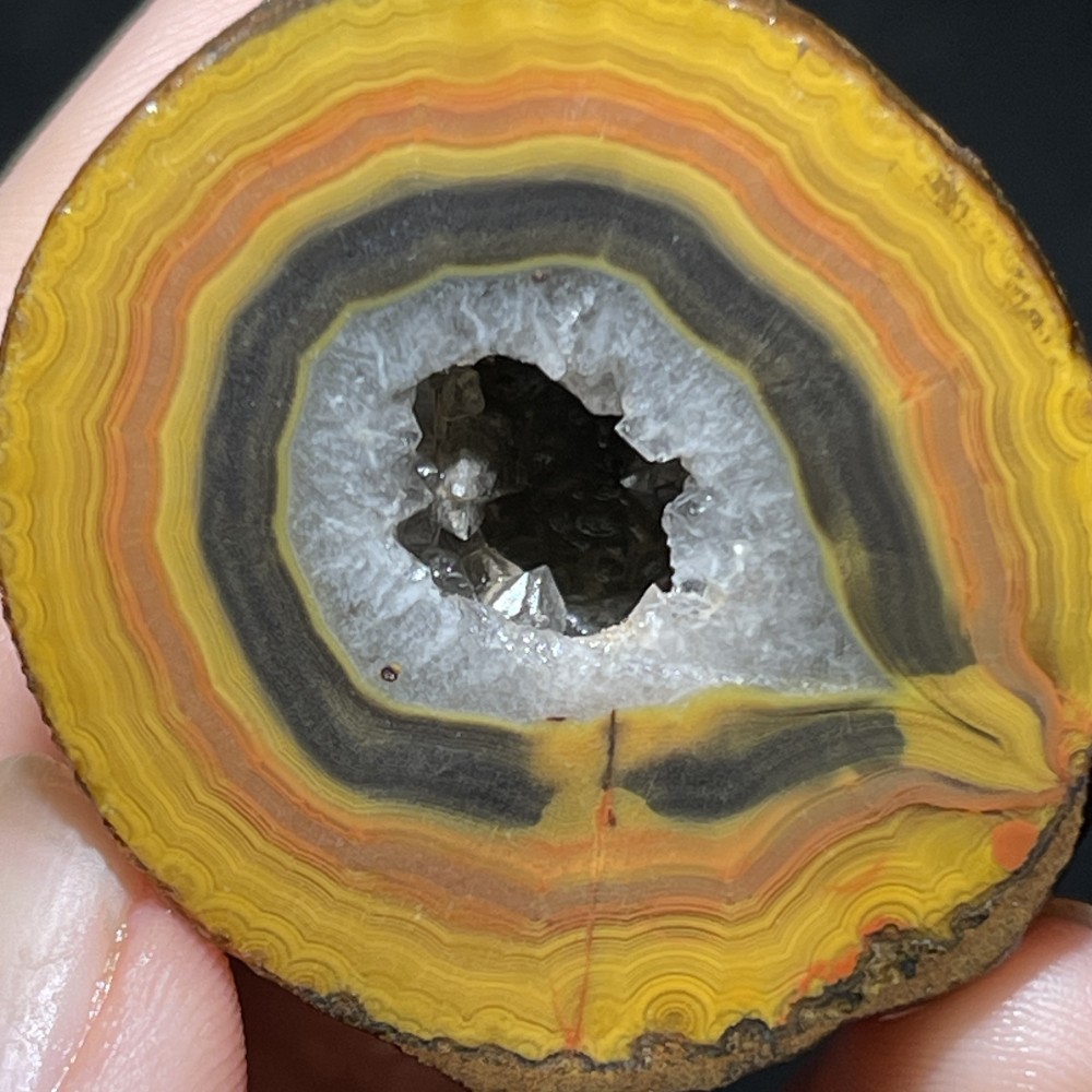Natural half Rough Chinese Agate crystal geode Achat Nodule Hebei 39g D732