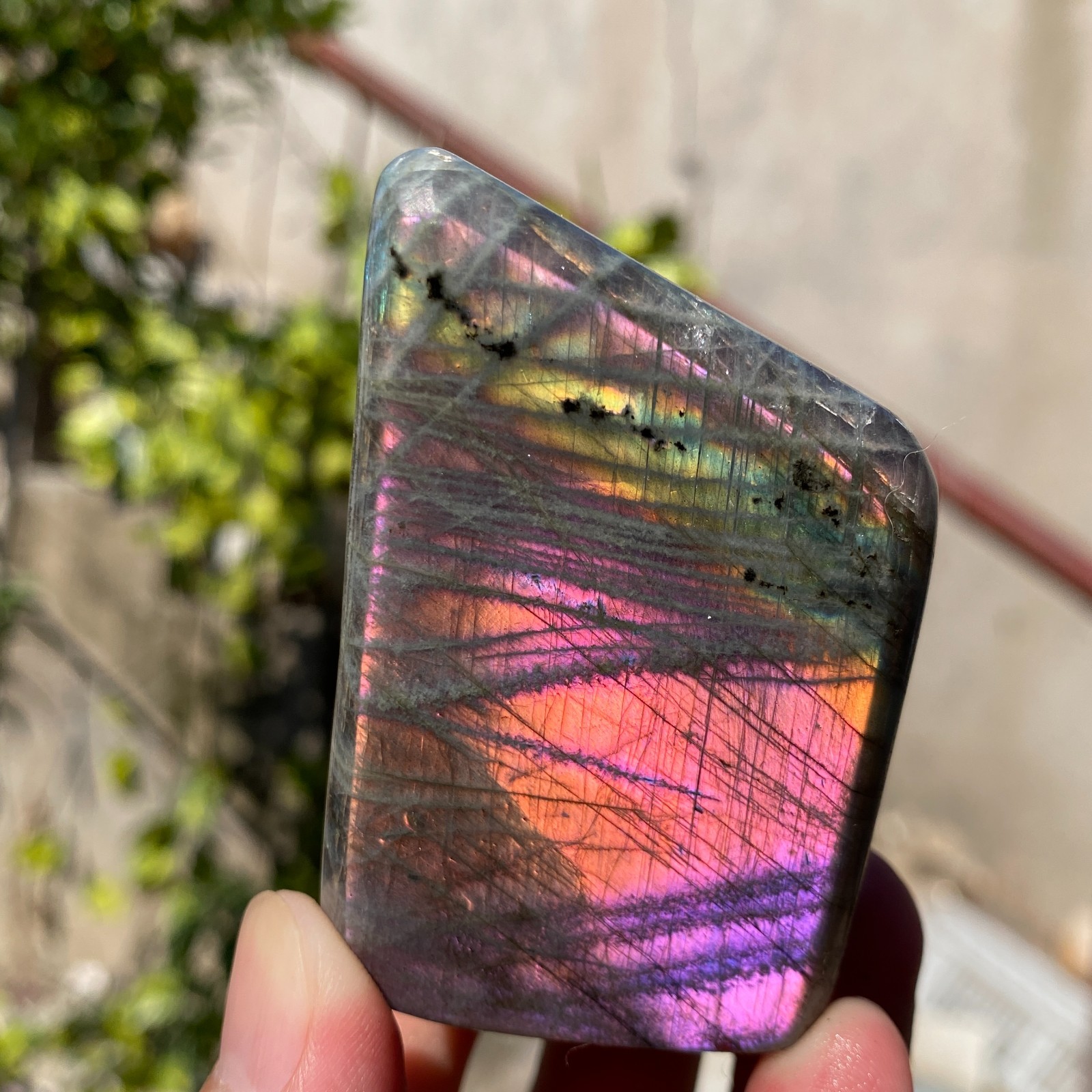 205g Natural labradorite quartz crystal freeform polished specimen healing