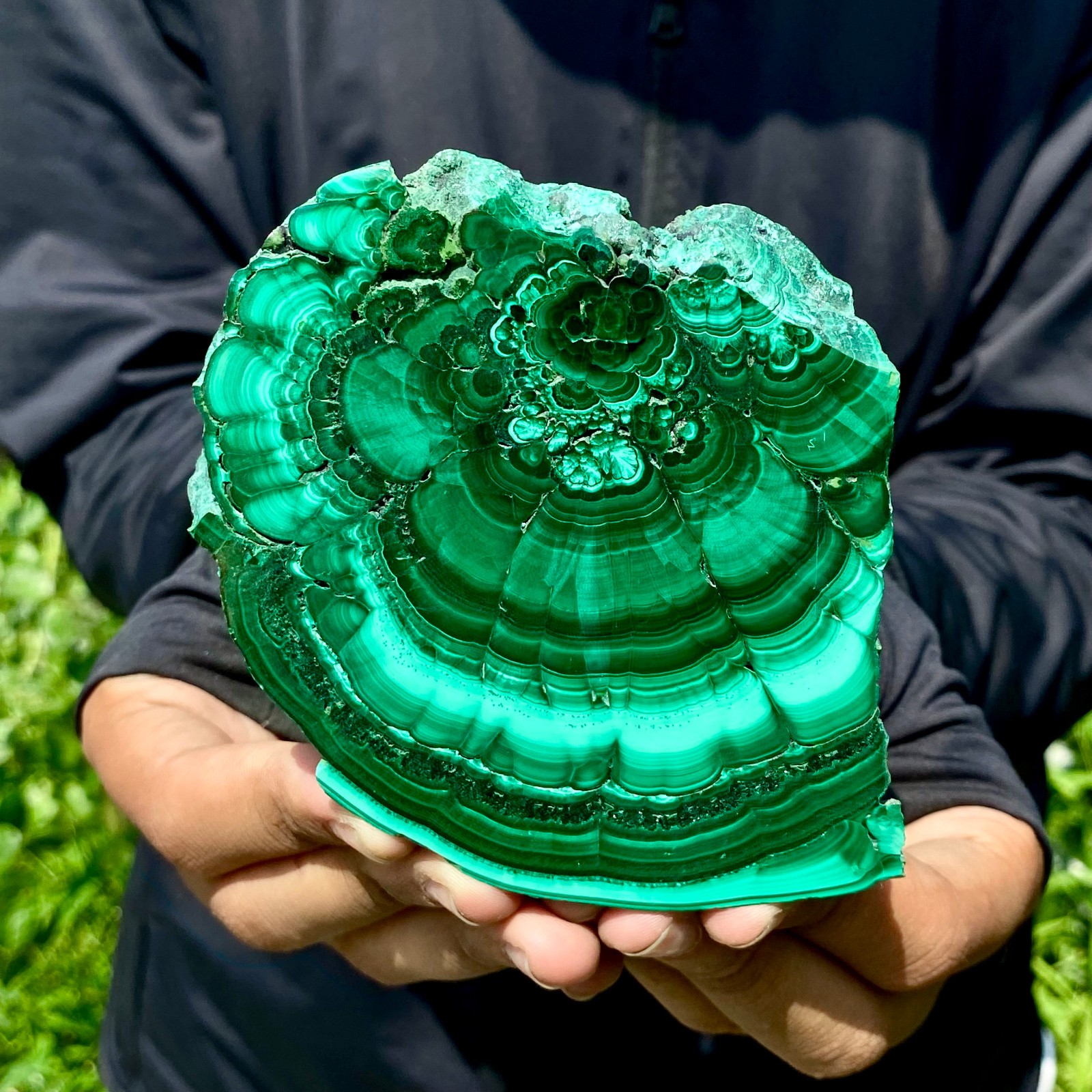 312G Natural malachite slices quartz crystal mineral specimens reiki healing