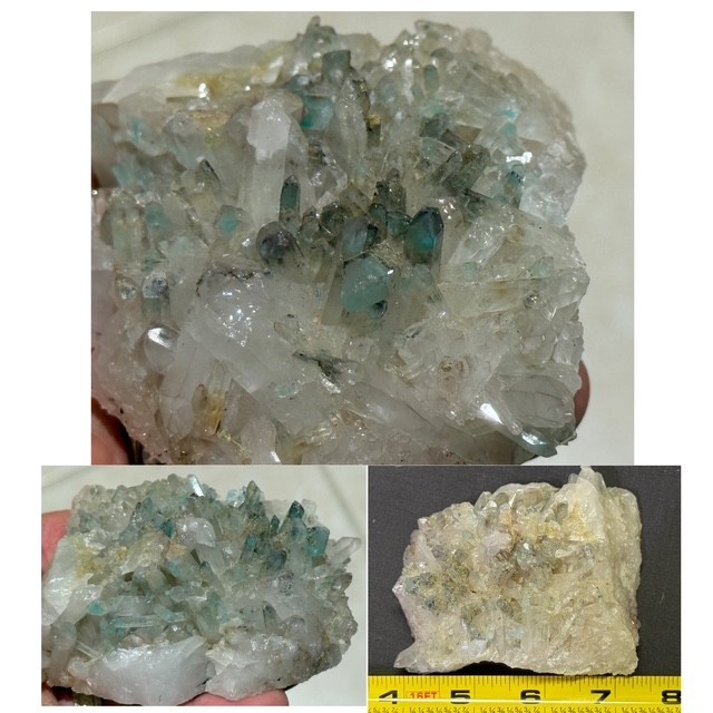 SEE VIDEO: RARE AJOITE INCLUDED QUARTZ CLUSTER, MESSINA MINE ,SOUTH AFRICA
