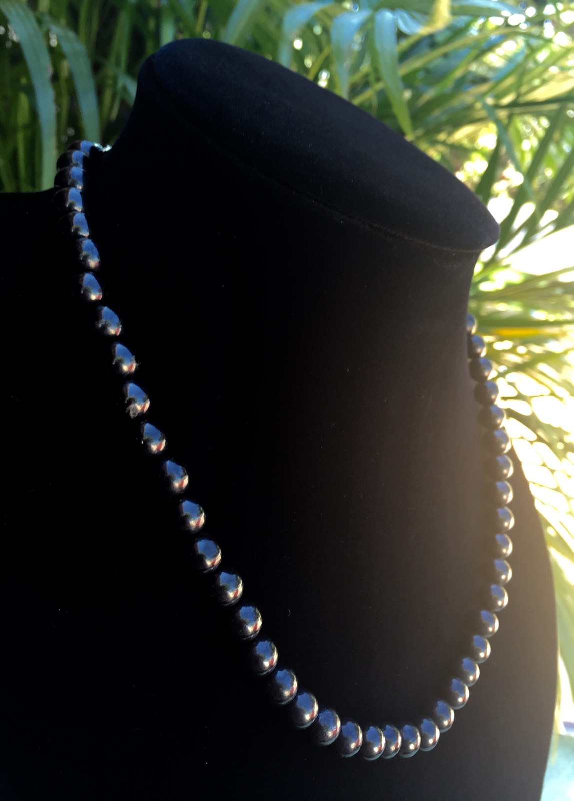 8mm Elite Shungite Necklace Noble Shungite Bead Necklace Chain Karelia Reiki.