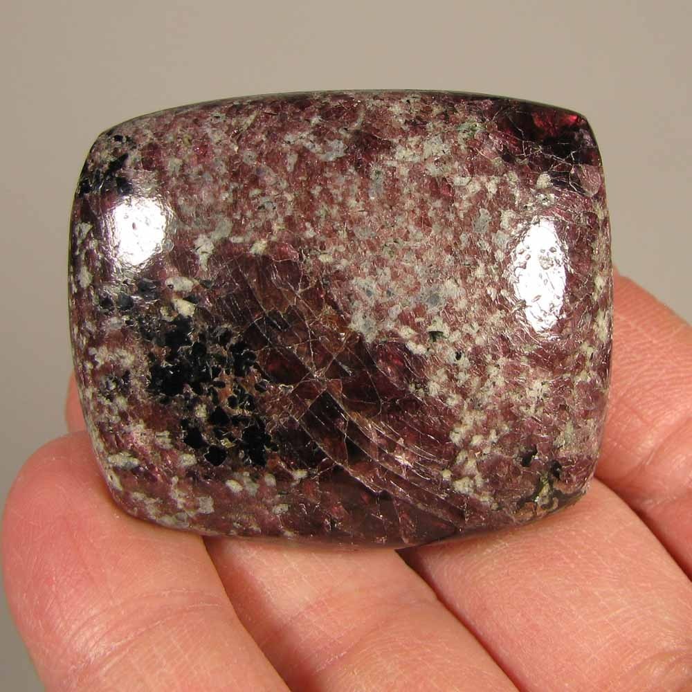 1.8″ Red RHODOLITE GARNET Crystal Polished Palm Stone – India