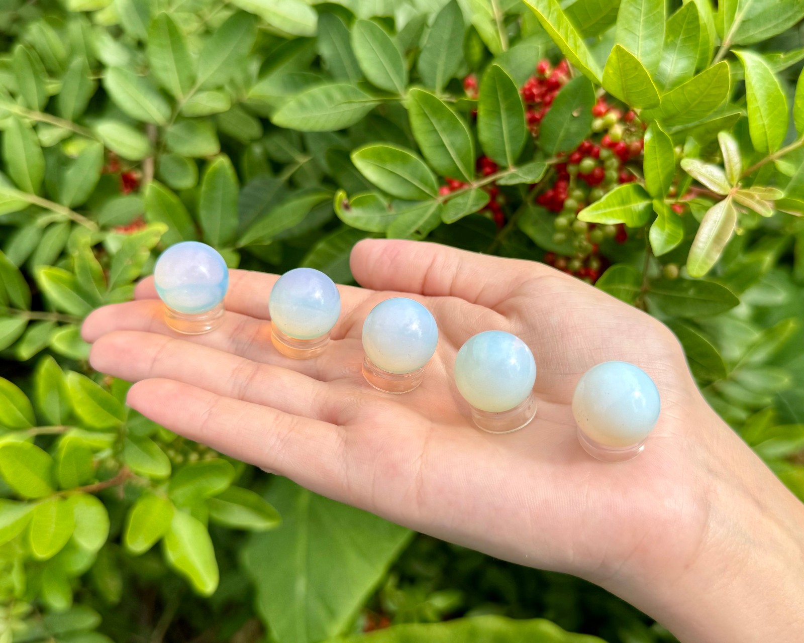 Opalite Crystal Sphere with Stand, 1.18″ (30mm) ‘A’ Grade Polished Opalite Ball