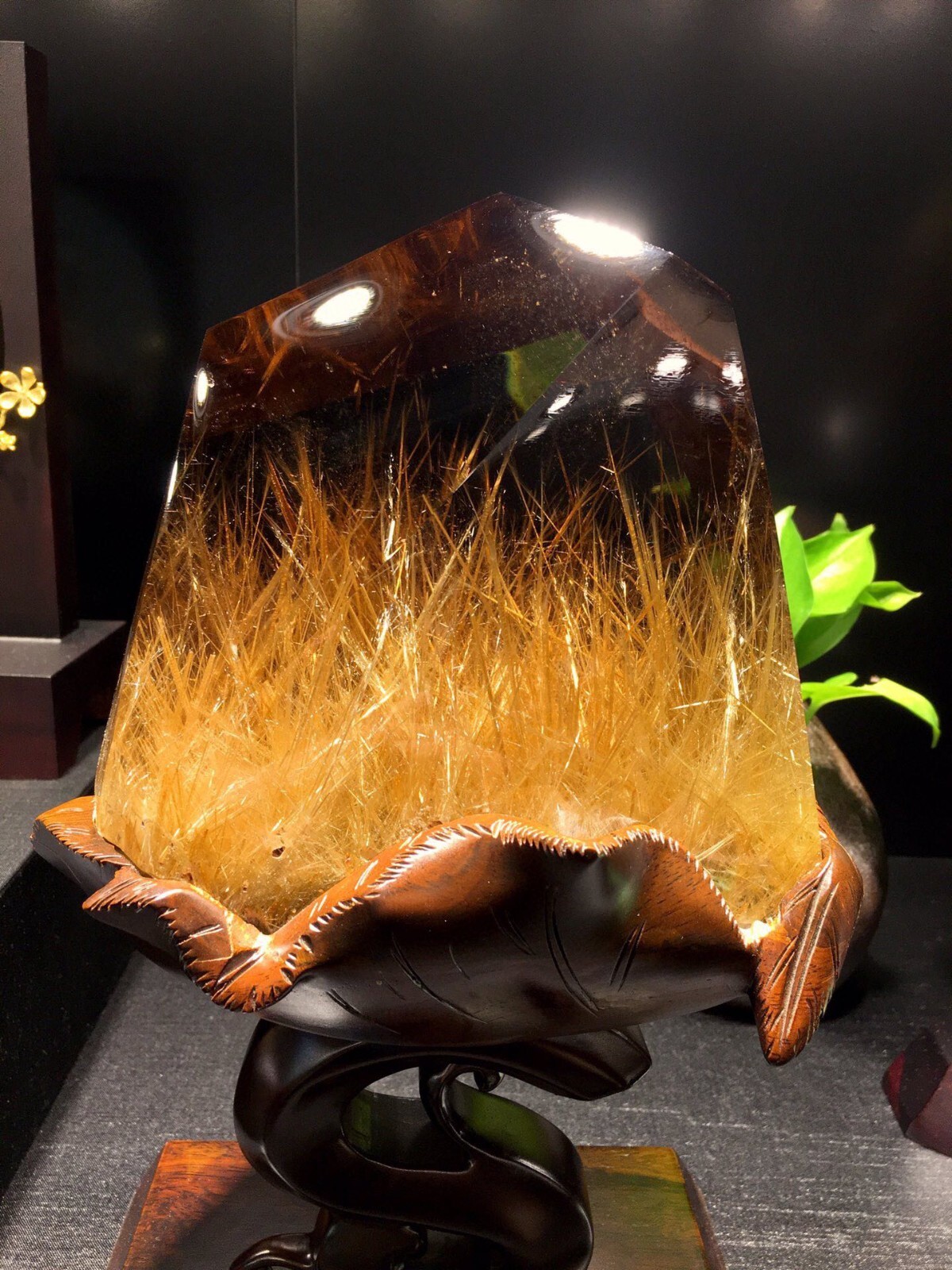 6.5LB Top Museum level Natural golden rutile Quartz Mineral specimen Crystal